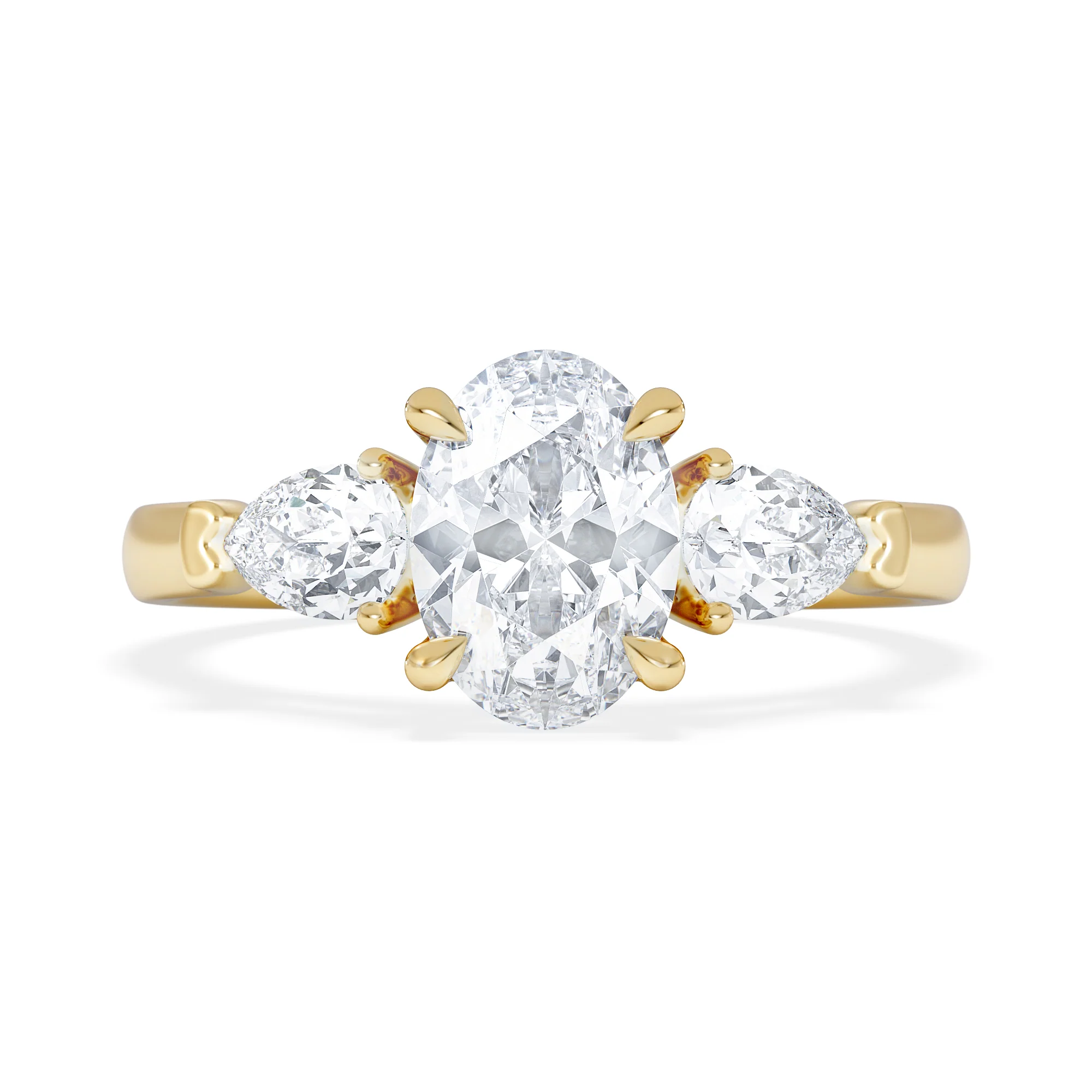 Adore 1.50ct Oval Cut Lab Diamond 3 Stone Engagement Ring in 18K Yellow Gold - Image 7