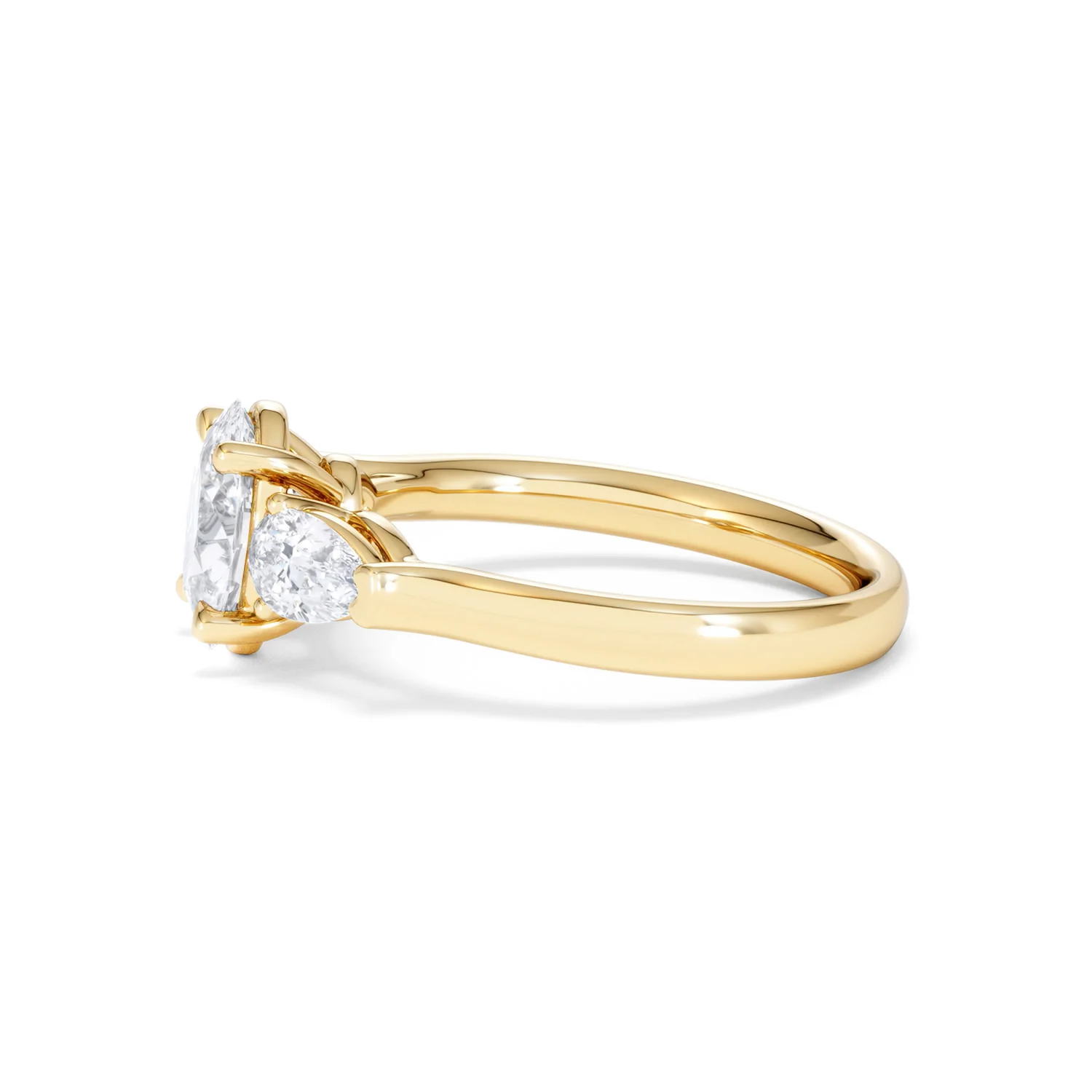 Adore 1.50ct Oval Cut Lab Diamond 3 Stone Engagement Ring in 18K Yellow Gold - Image 71