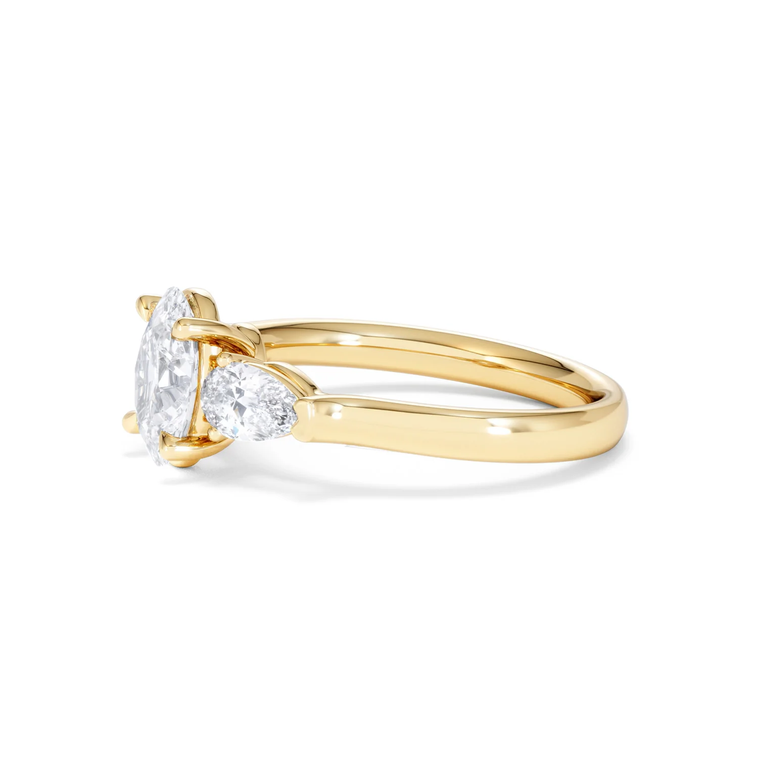 Adore 1.50ct Oval Cut Lab Diamond 3 Stone Engagement Ring in 18K Yellow Gold - Image 74