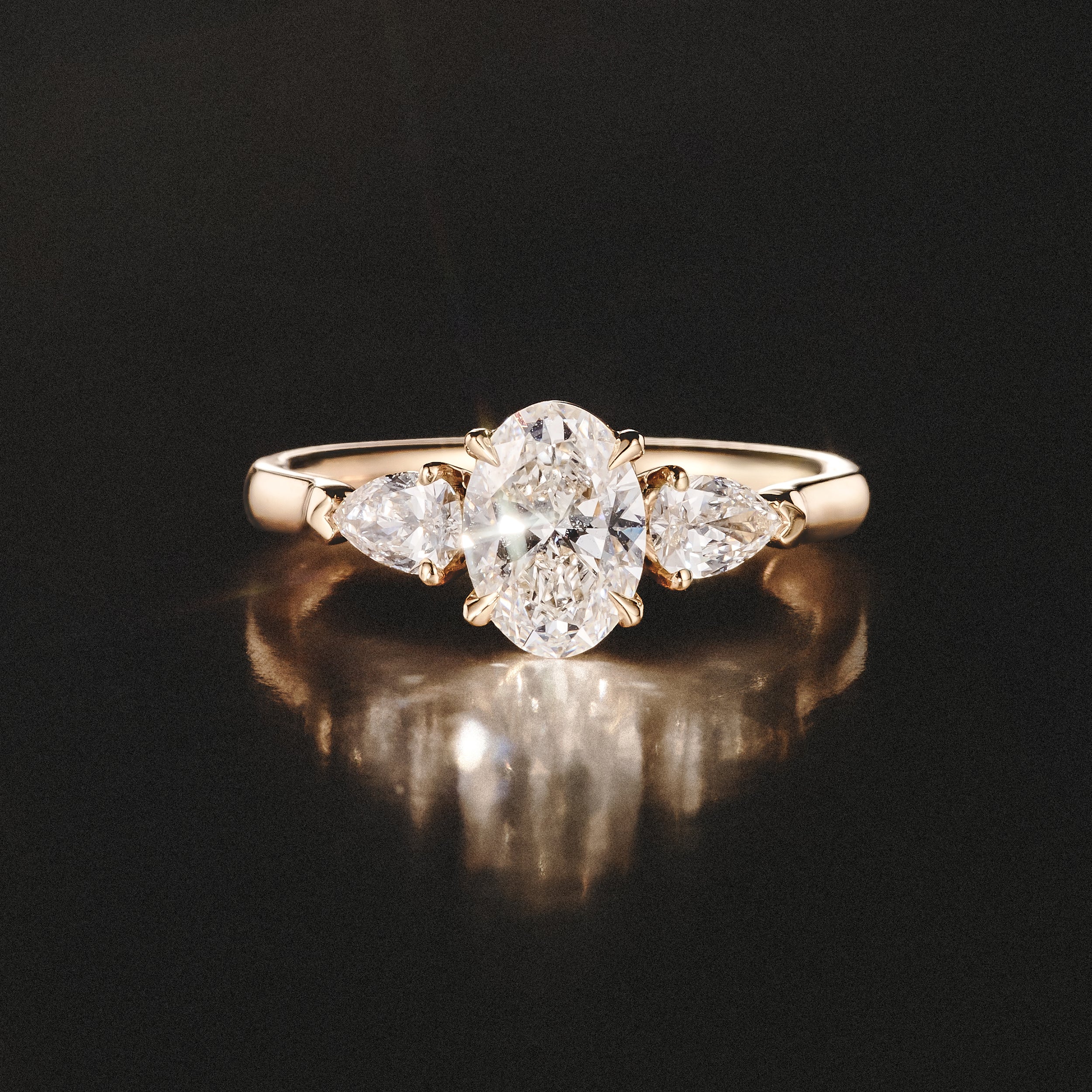 Adore 1.50ct Oval Cut Lab Diamond 3 Stone Engagement Ring in 18K Yellow Gold - Image 8