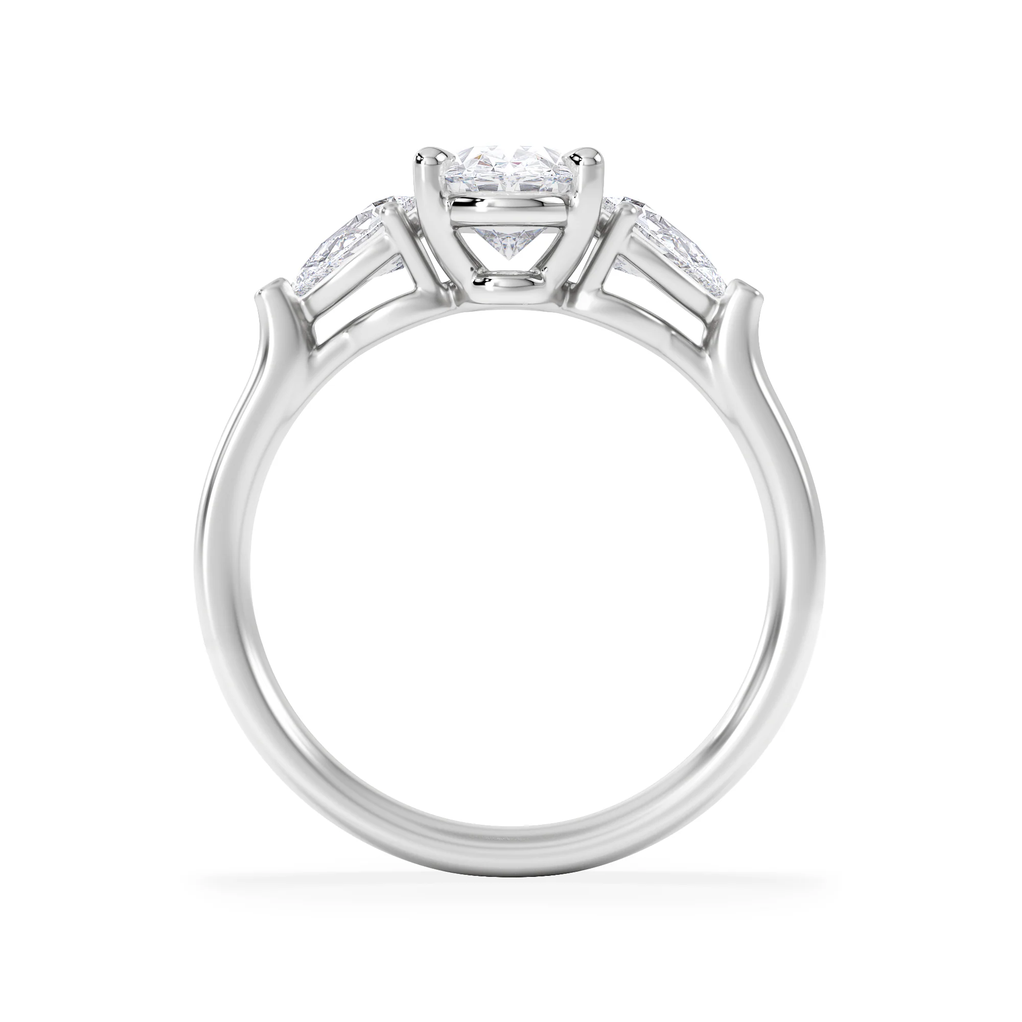 Adore 1.50ct Oval Cut Lab Diamond 3 Stone Engagement Ring in Platinum - Image 3