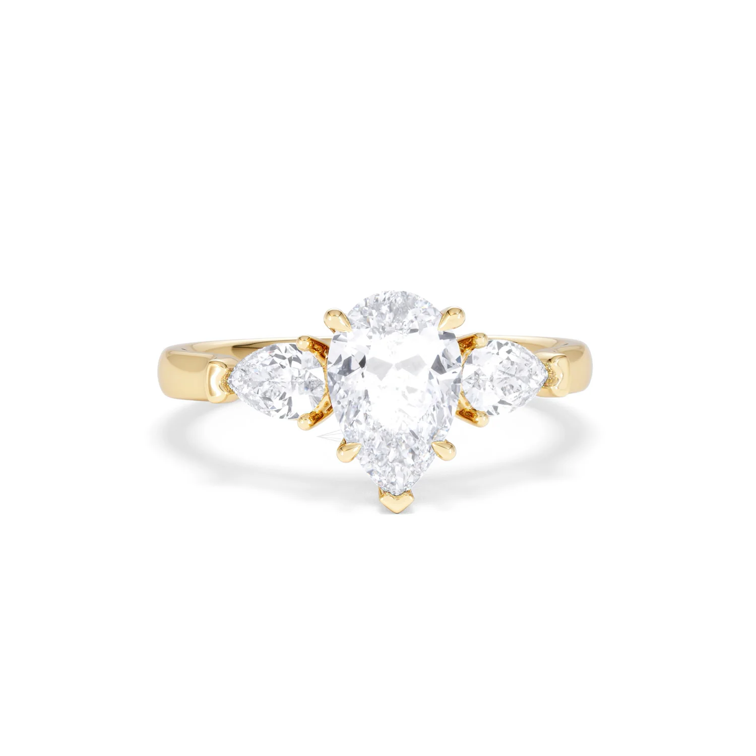 Adore 1.50ct Pear Cut Lab Diamond 3 Stone Engagement Ring in 18K Yellow Gold - Image 10