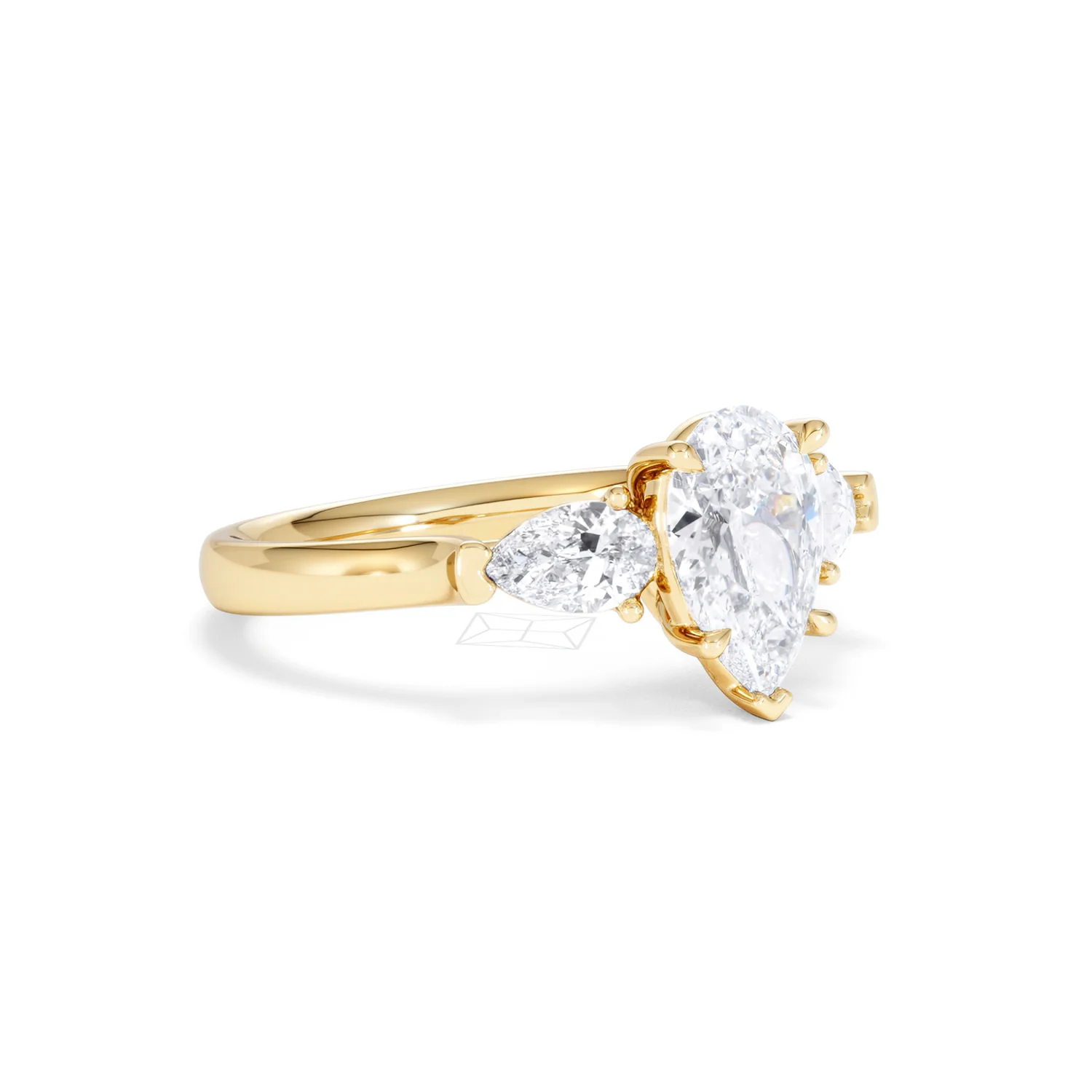 Adore 1.50ct Pear Cut Lab Diamond 3 Stone Engagement Ring in 18K Yellow Gold - Image 17