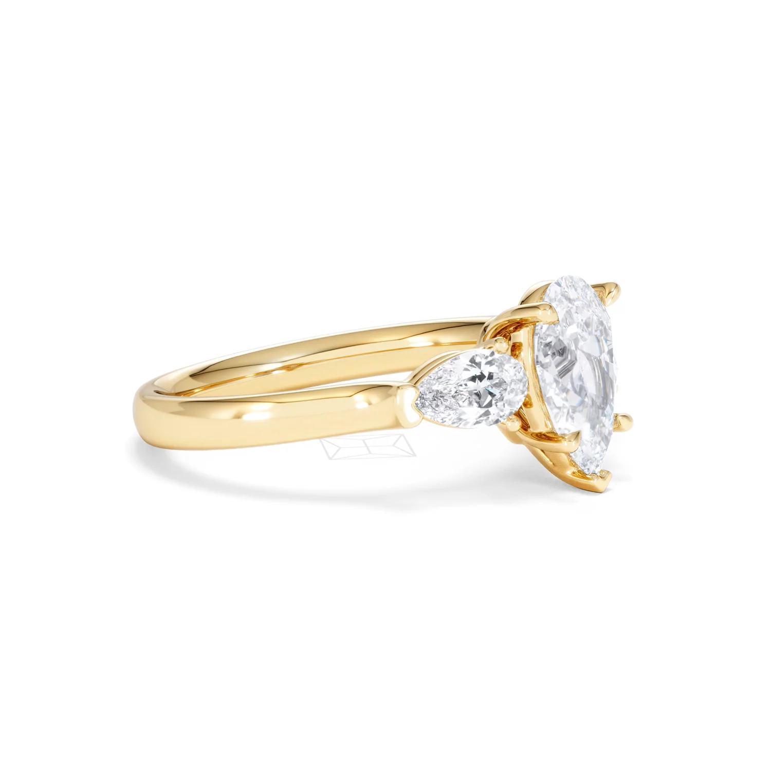 Adore 1.50ct Pear Cut Lab Diamond 3 Stone Engagement Ring in 18K Yellow Gold - Image 21