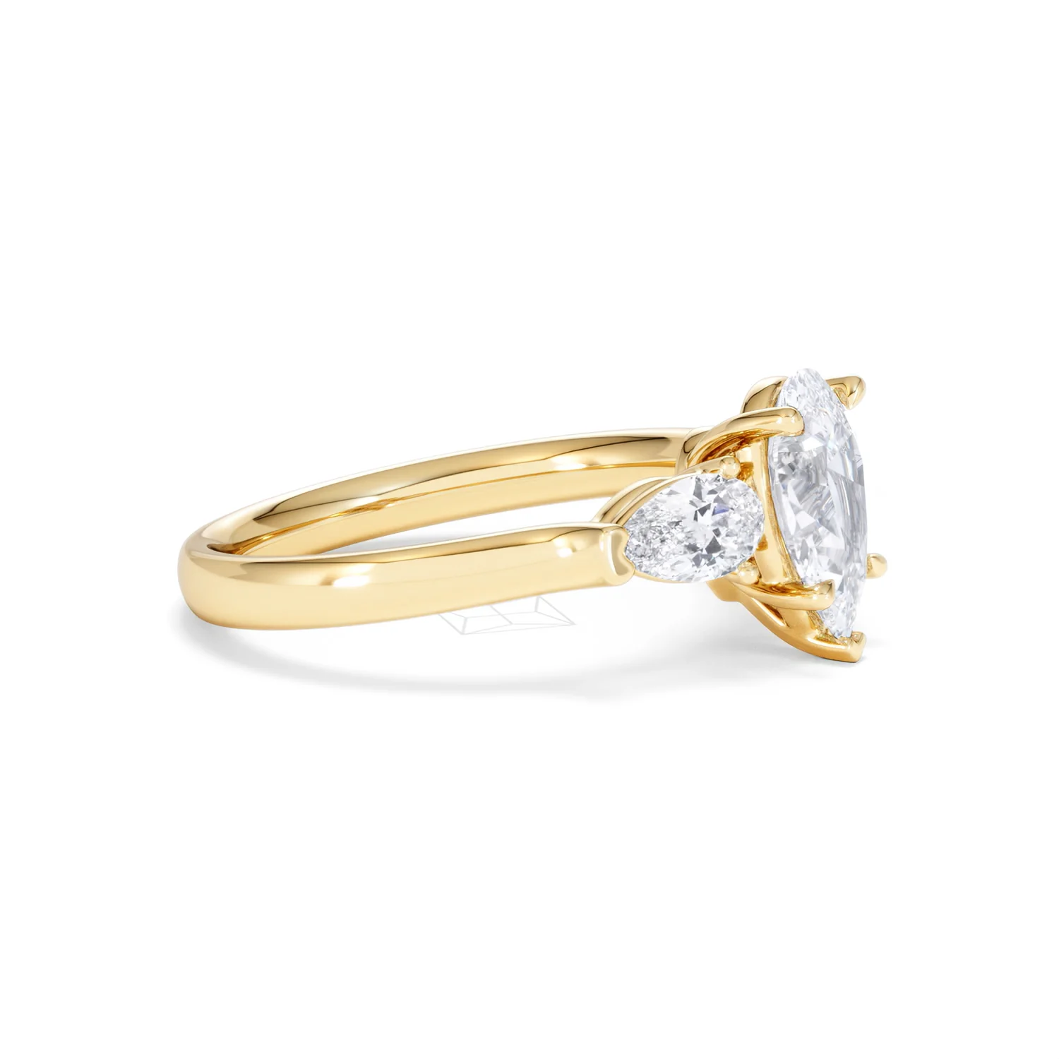 Adore 1.50ct Pear Cut Lab Diamond 3 Stone Engagement Ring in 18K Yellow Gold - Image 23