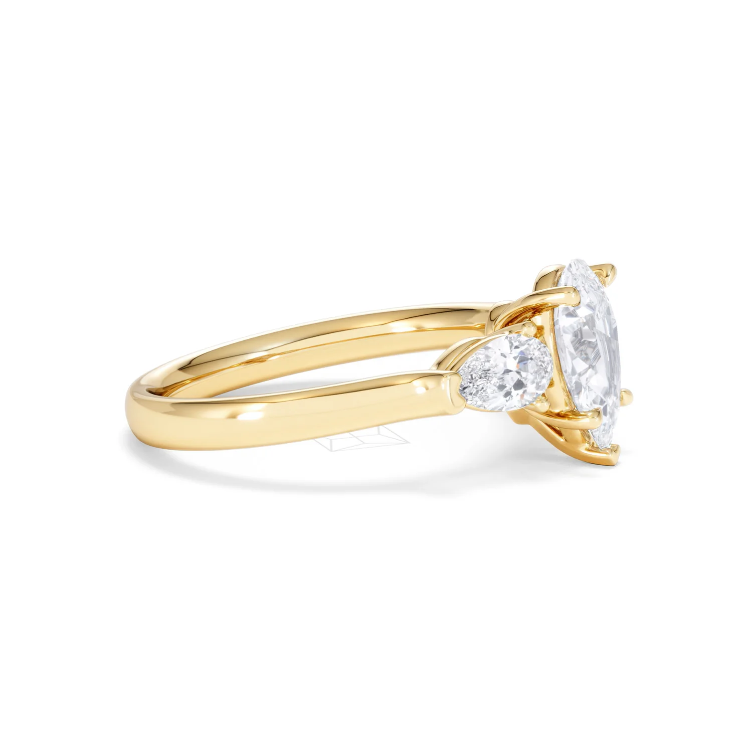 Adore 1.50ct Pear Cut Lab Diamond 3 Stone Engagement Ring in 18K Yellow Gold - Image 24