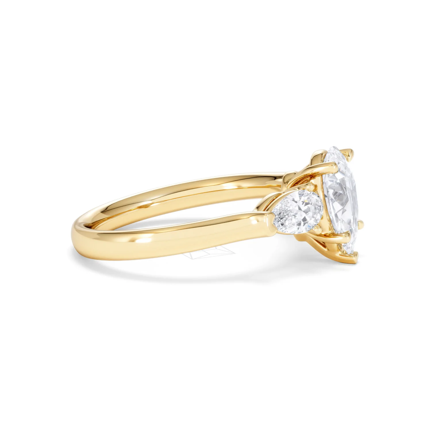 Adore 1.50ct Pear Cut Lab Diamond 3 Stone Engagement Ring in 18K Yellow Gold - Image 25