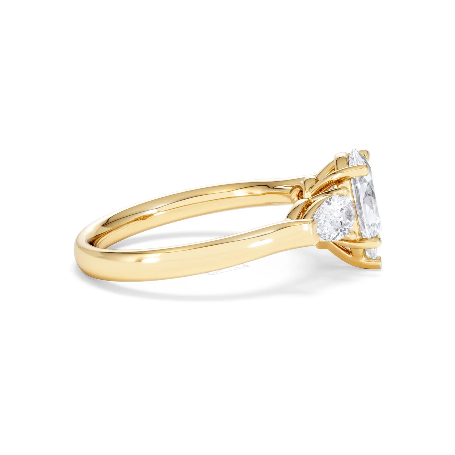 Adore 1.50ct Pear Cut Lab Diamond 3 Stone Engagement Ring in 18K Yellow Gold - Image 28
