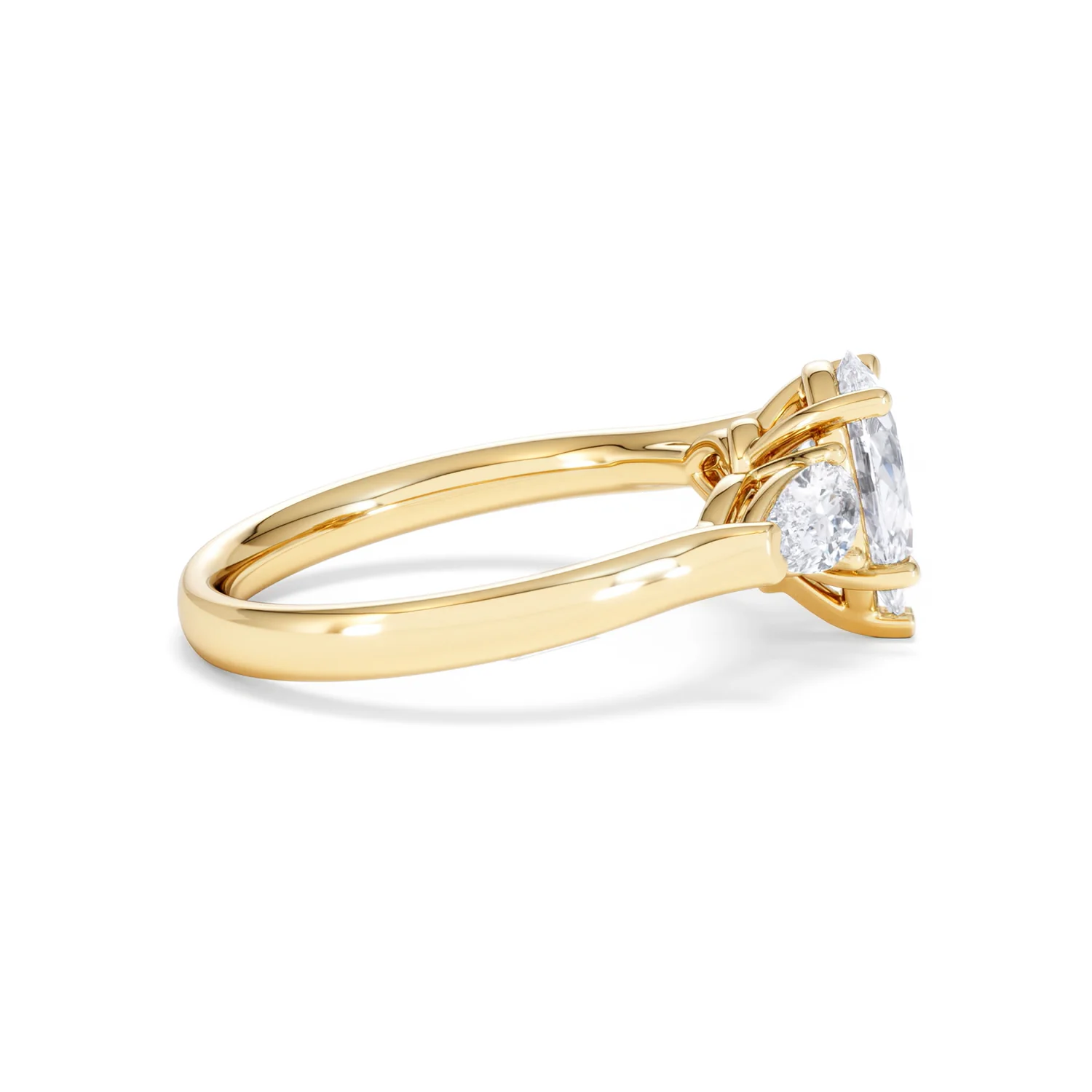 Adore 1.50ct Pear Cut Lab Diamond 3 Stone Engagement Ring in 18K Yellow Gold - Image 29
