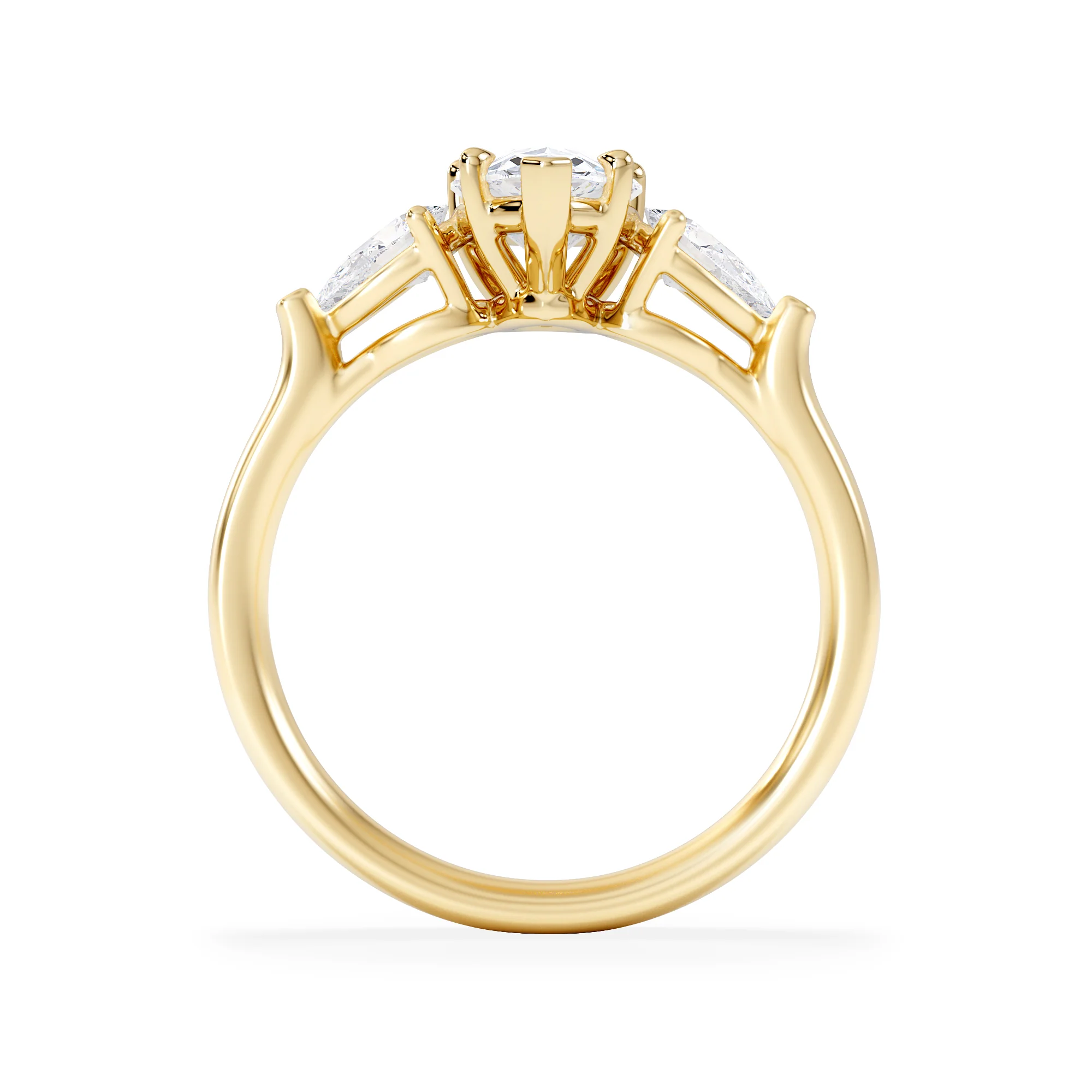 Adore 1.50ct Pear Cut Lab Diamond 3 Stone Engagement Ring in 18K Yellow Gold - Image 3