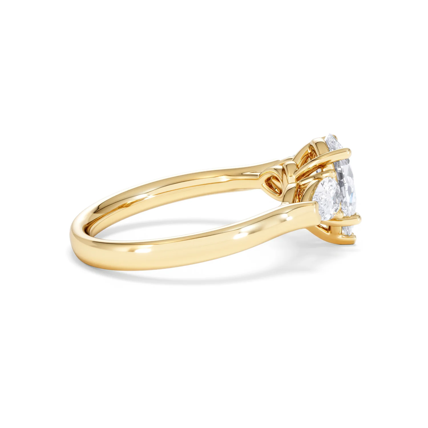 Adore 1.50ct Pear Cut Lab Diamond 3 Stone Engagement Ring in 18K Yellow Gold - Image 31