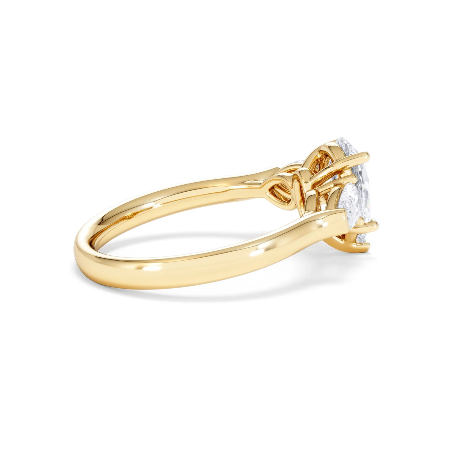 Adore 1.50ct Pear Cut Lab Diamond 3 Stone Engagement Ring in 18K Yellow Gold - Image 33