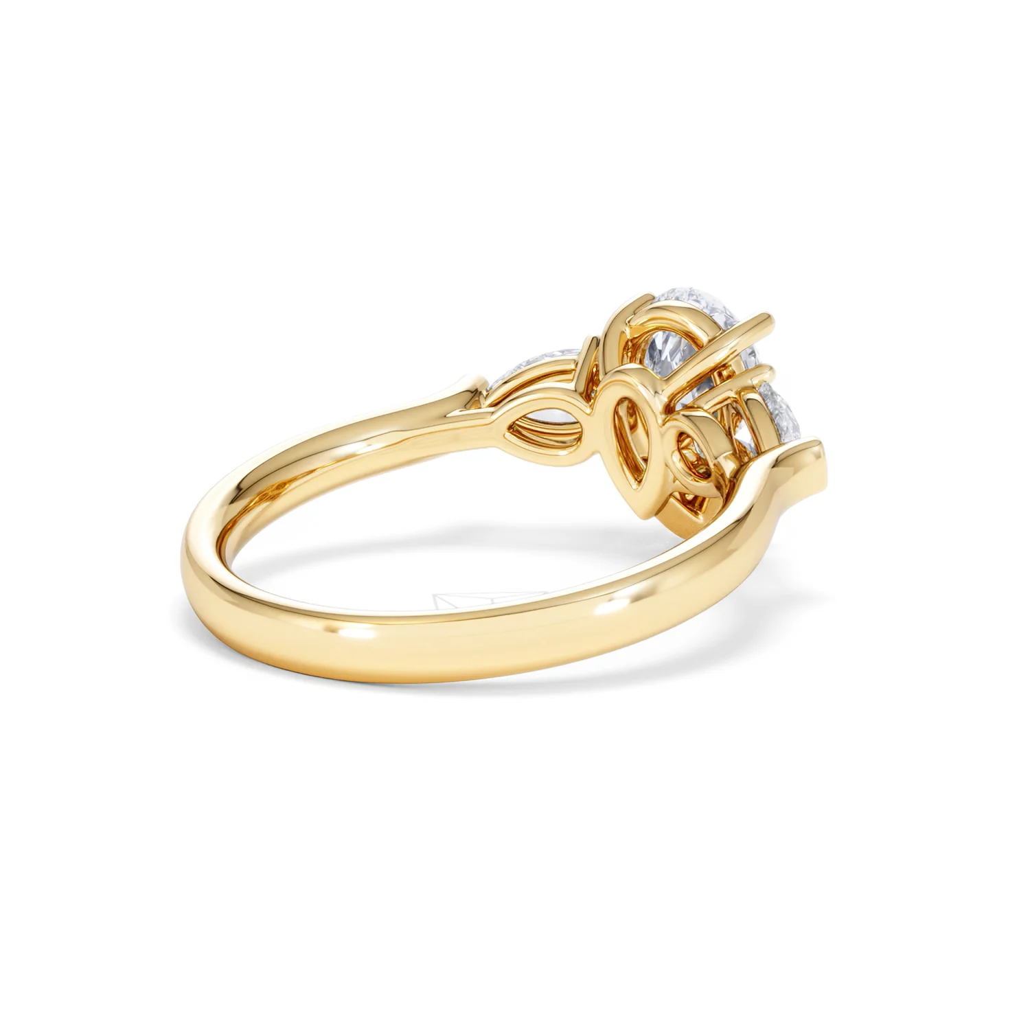 Adore 1.50ct Pear Cut Lab Diamond 3 Stone Engagement Ring in 18K Yellow Gold - Image 40