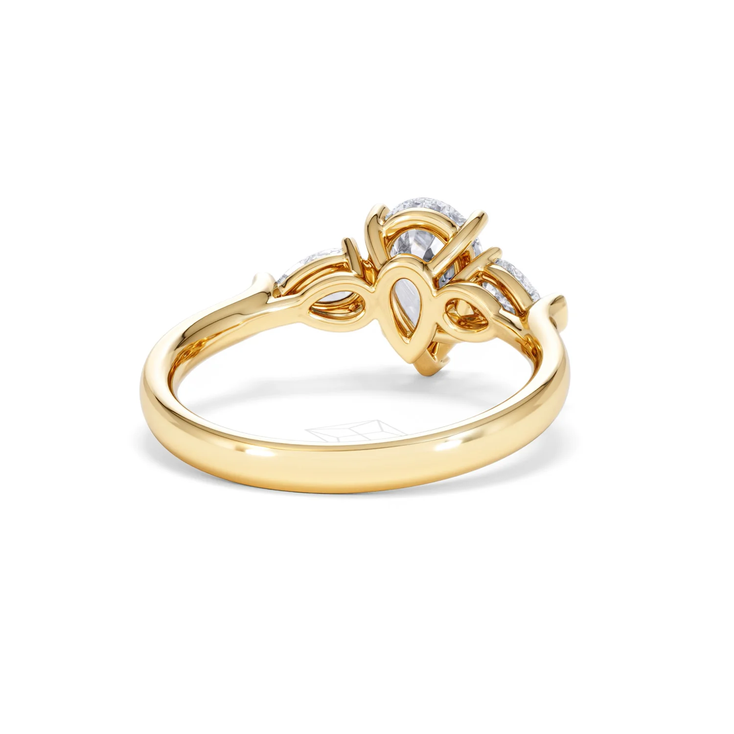 Adore 1.50ct Pear Cut Lab Diamond 3 Stone Engagement Ring in 18K Yellow Gold - Image 45