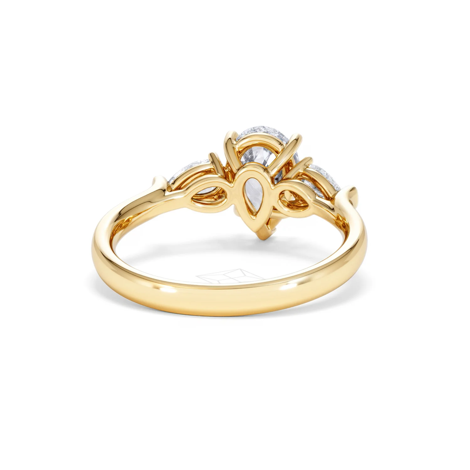 Adore 1.50ct Pear Cut Lab Diamond 3 Stone Engagement Ring in 18K Yellow Gold - Image 46