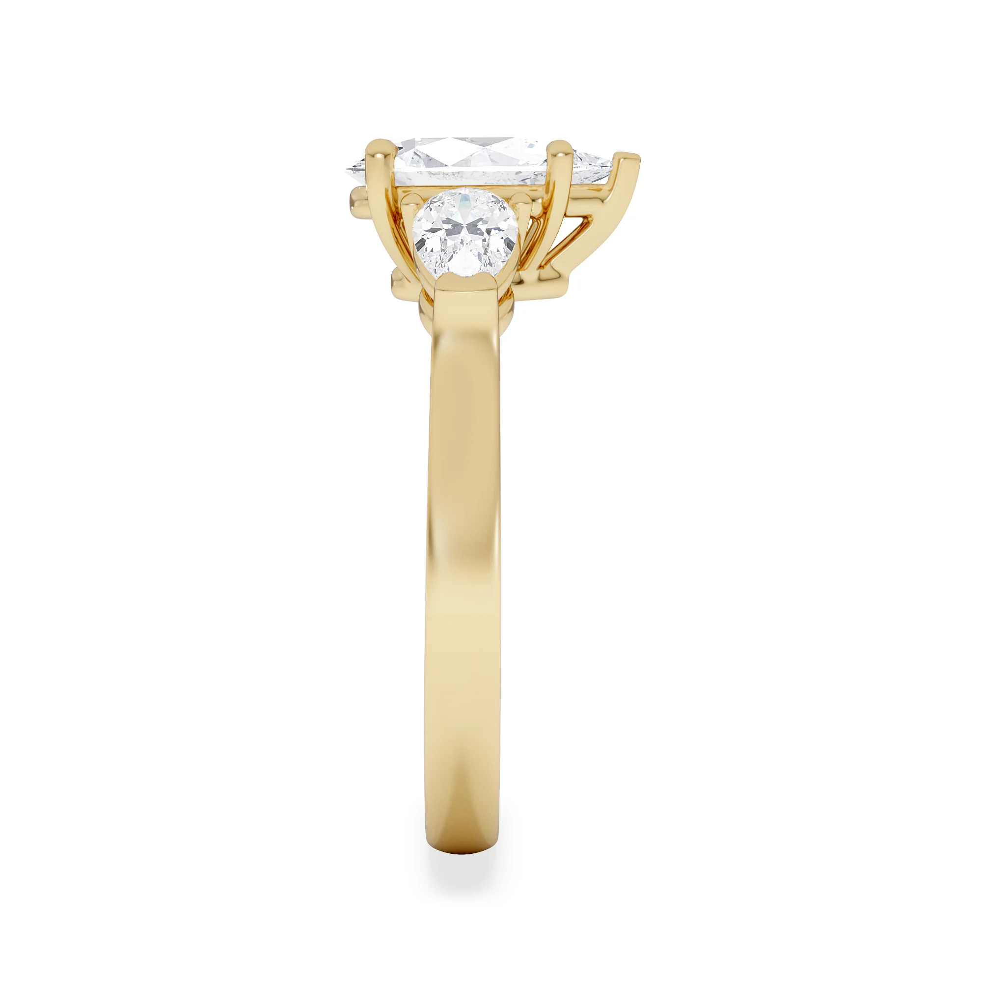Adore 1.50ct Pear Cut Lab Diamond 3 Stone Engagement Ring in 18K Yellow Gold - Image 5