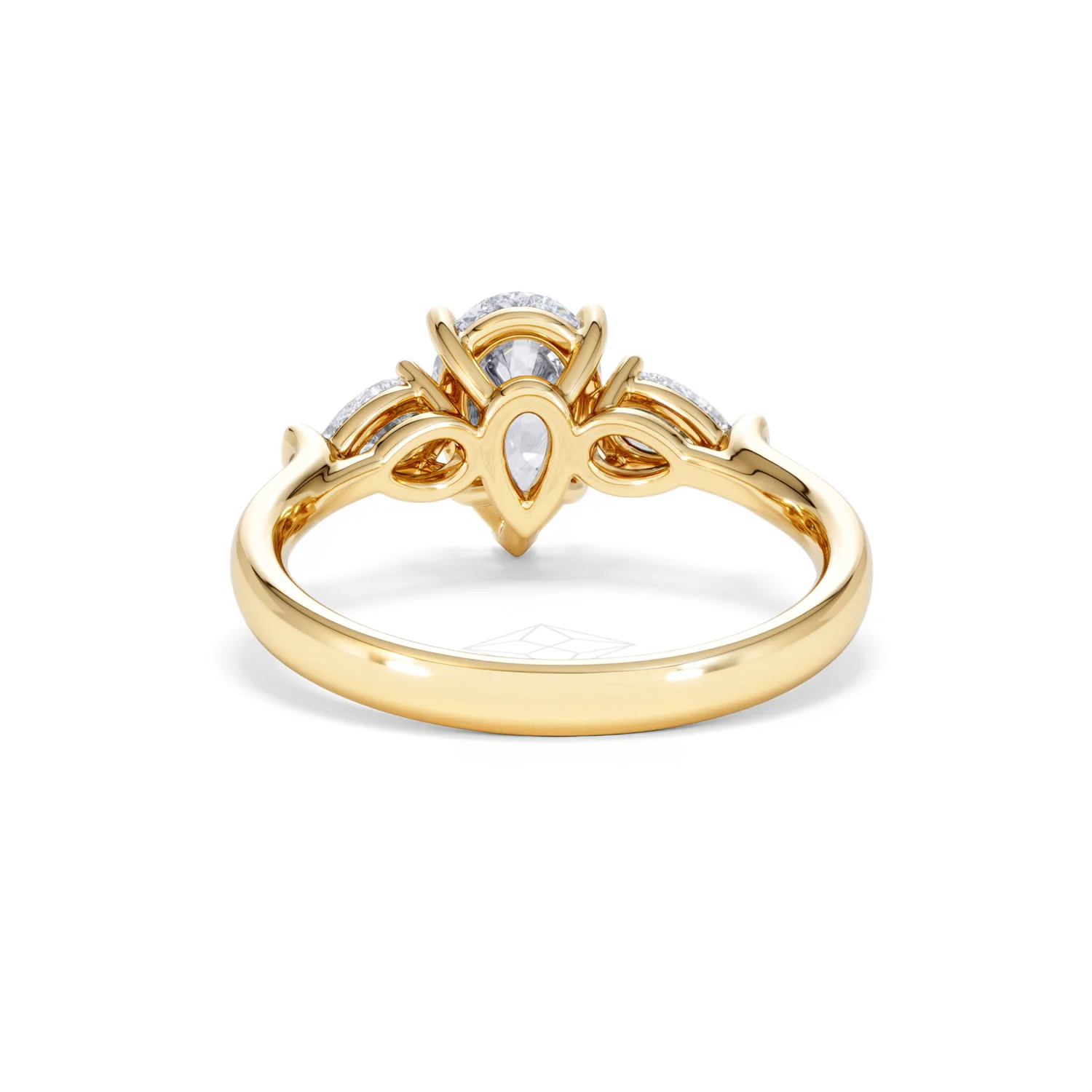 Adore 1.50ct Pear Cut Lab Diamond 3 Stone Engagement Ring in 18K Yellow Gold - Image 50