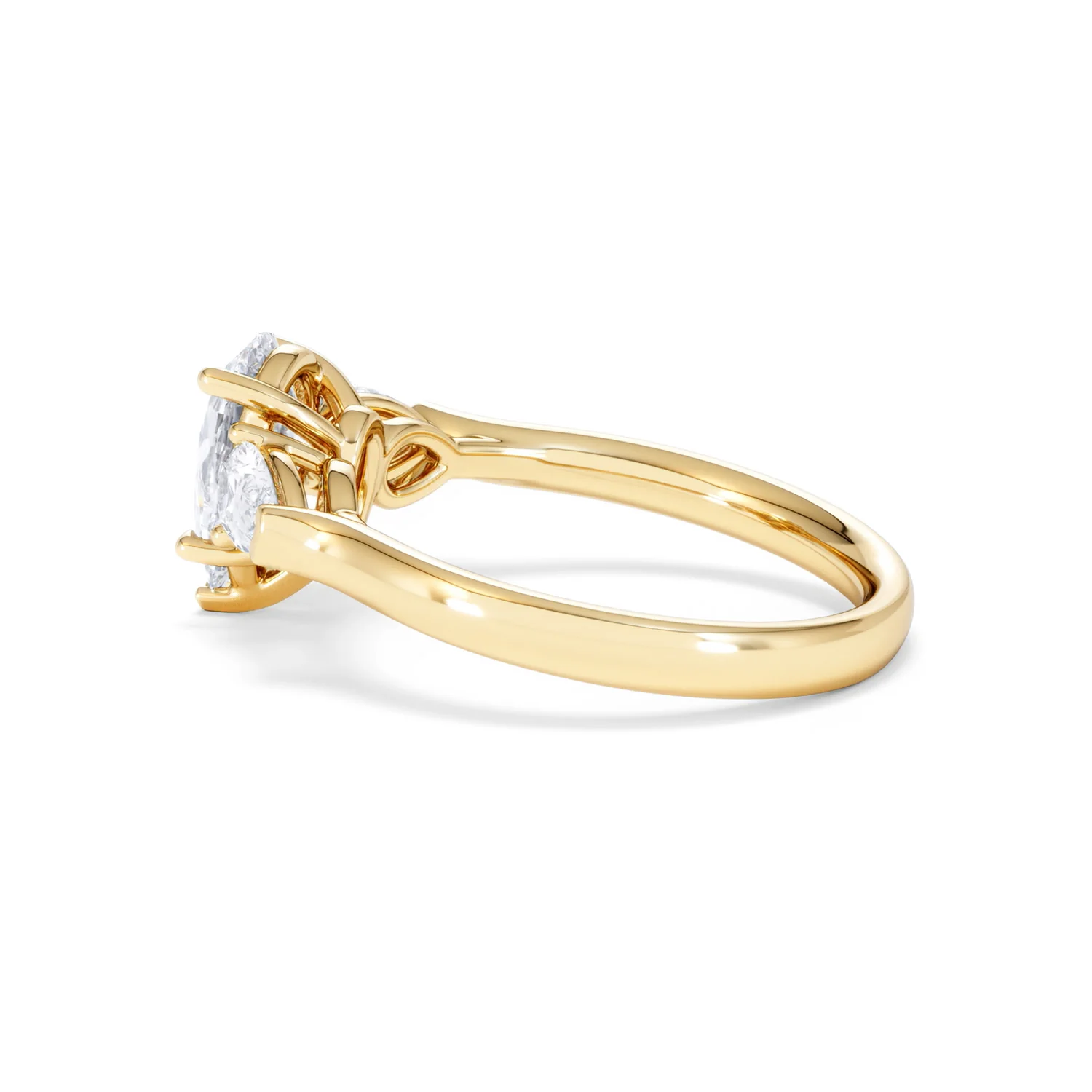 Adore 1.50ct Pear Cut Lab Diamond 3 Stone Engagement Ring in 18K Yellow Gold - Image 65