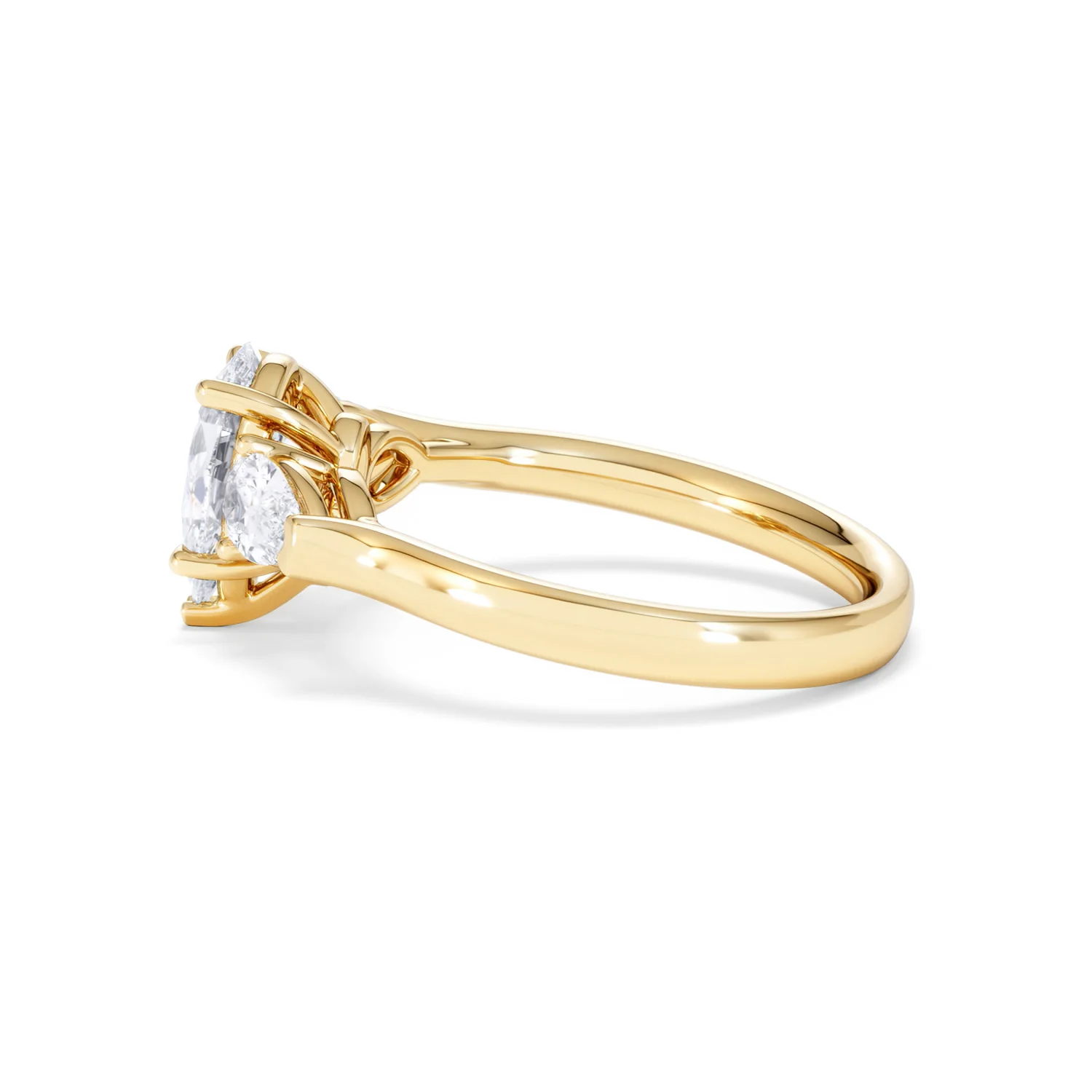 Adore 1.50ct Pear Cut Lab Diamond 3 Stone Engagement Ring in 18K Yellow Gold - Image 67
