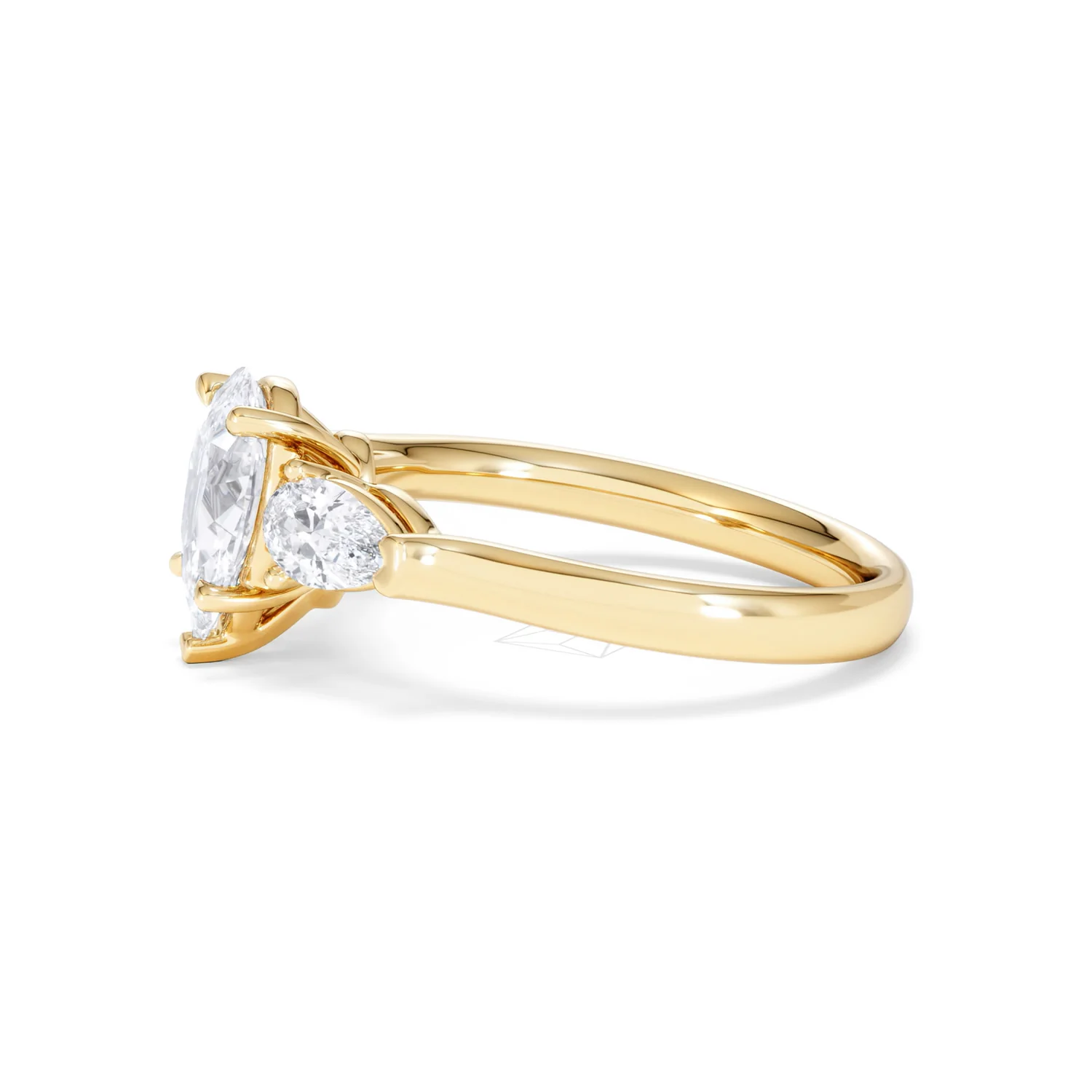 Adore 1.50ct Pear Cut Lab Diamond 3 Stone Engagement Ring in 18K Yellow Gold - Image 72