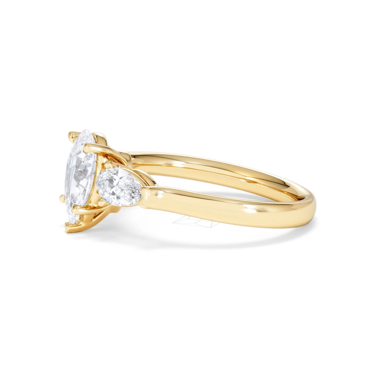 Adore 1.50ct Pear Cut Lab Diamond 3 Stone Engagement Ring in 18K Yellow Gold - Image 73