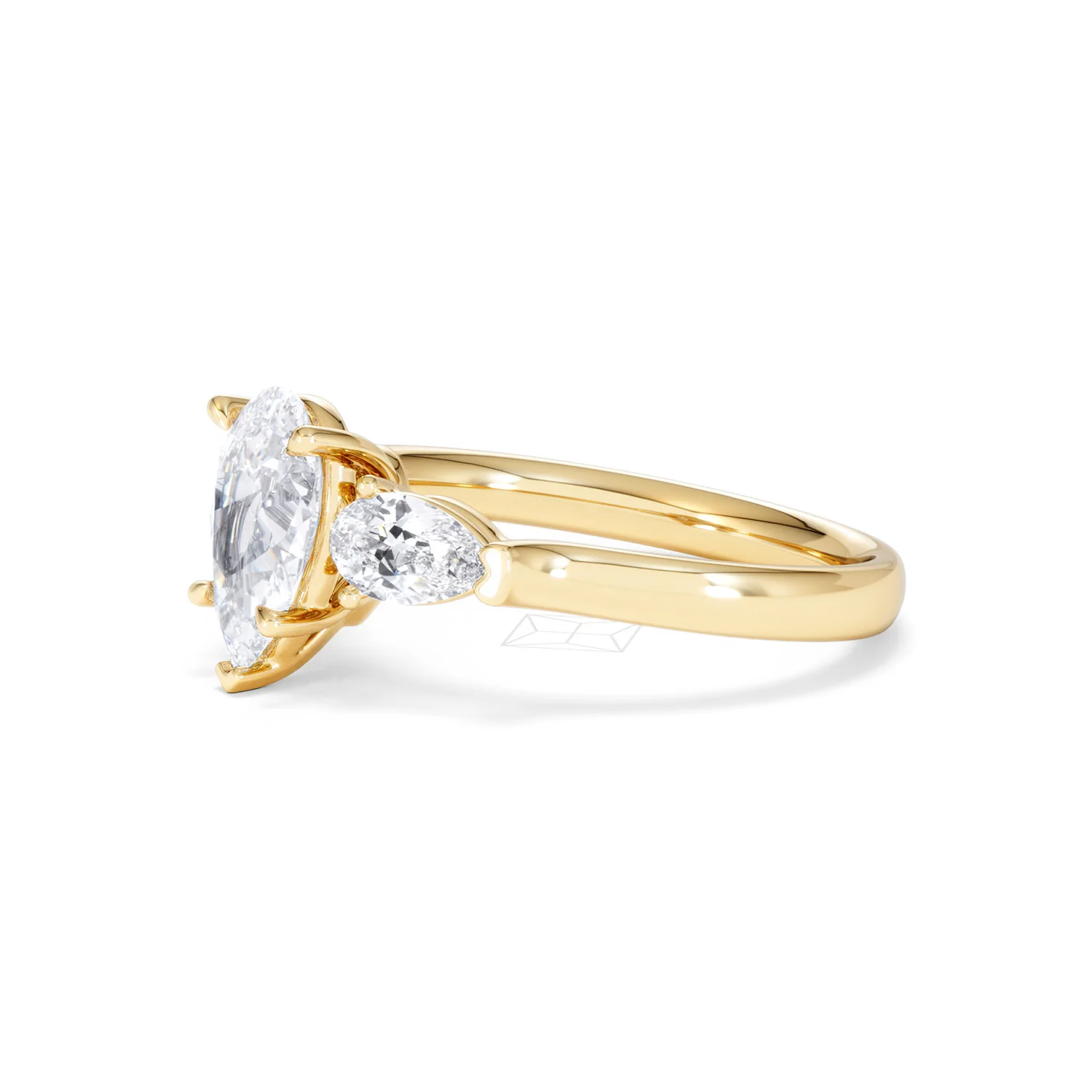 Adore 1.50ct Pear Cut Lab Diamond 3 Stone Engagement Ring in 18K Yellow Gold - Image 76