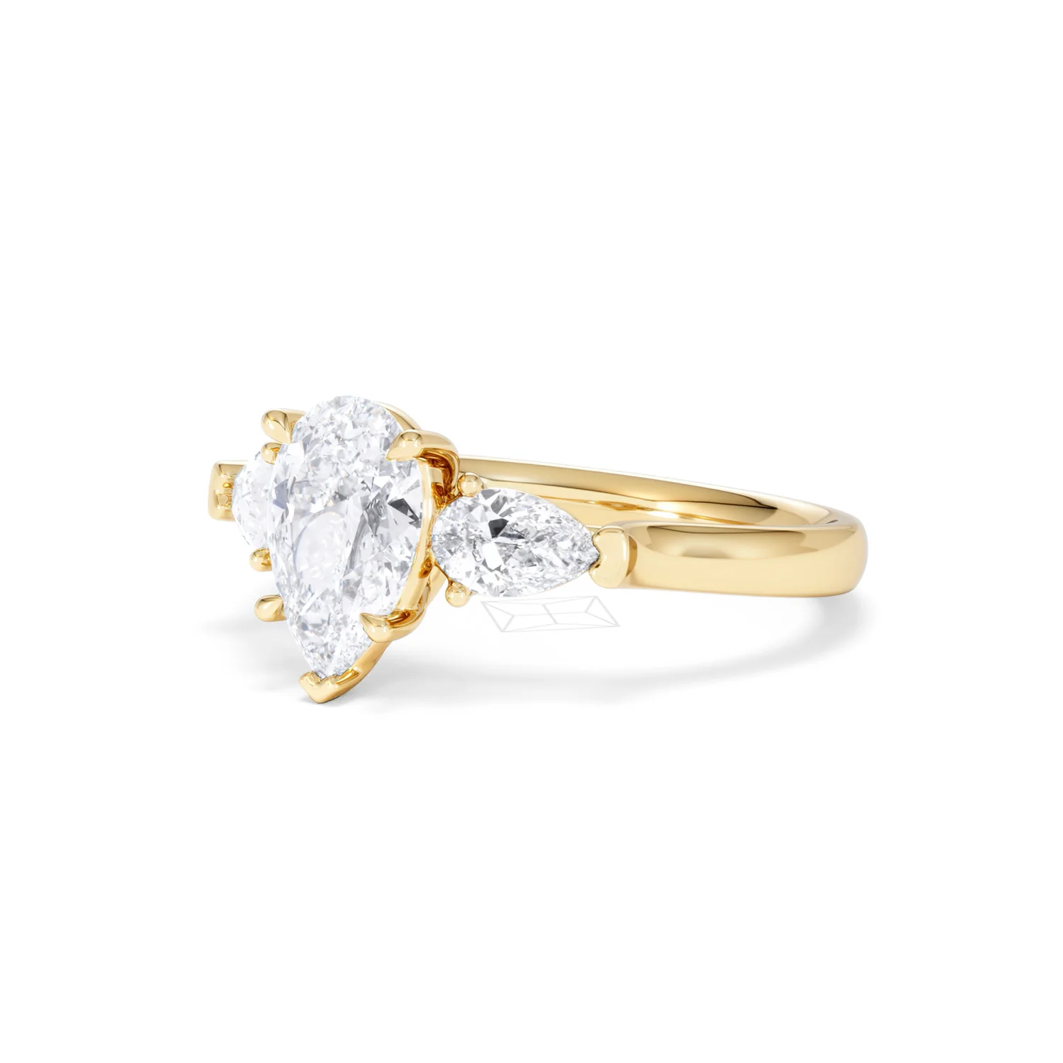 Adore 1.50ct Pear Cut Lab Diamond 3 Stone Engagement Ring in 18K Yellow Gold - Image 81