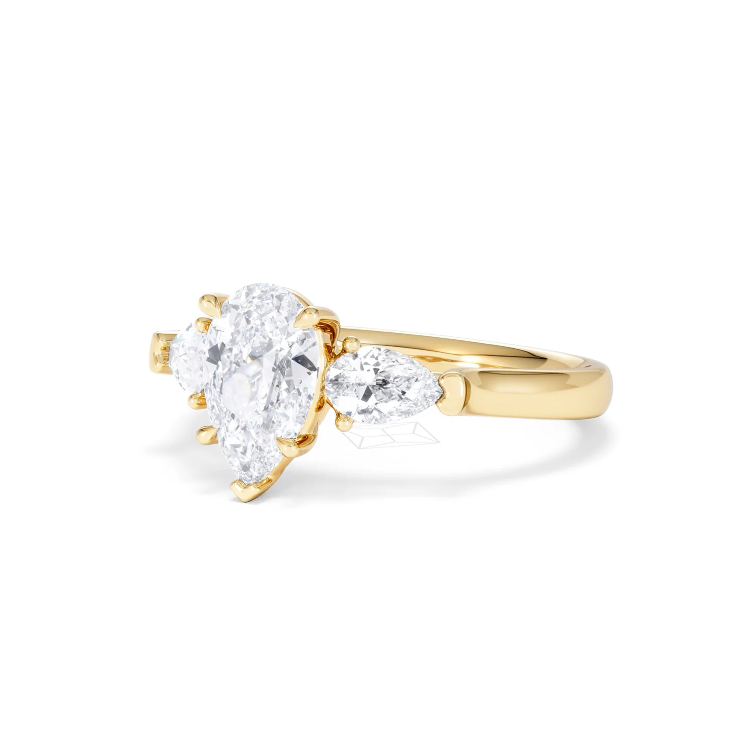 Adore 1.50ct Pear Cut Lab Diamond 3 Stone Engagement Ring in 18K Yellow Gold - Image 82