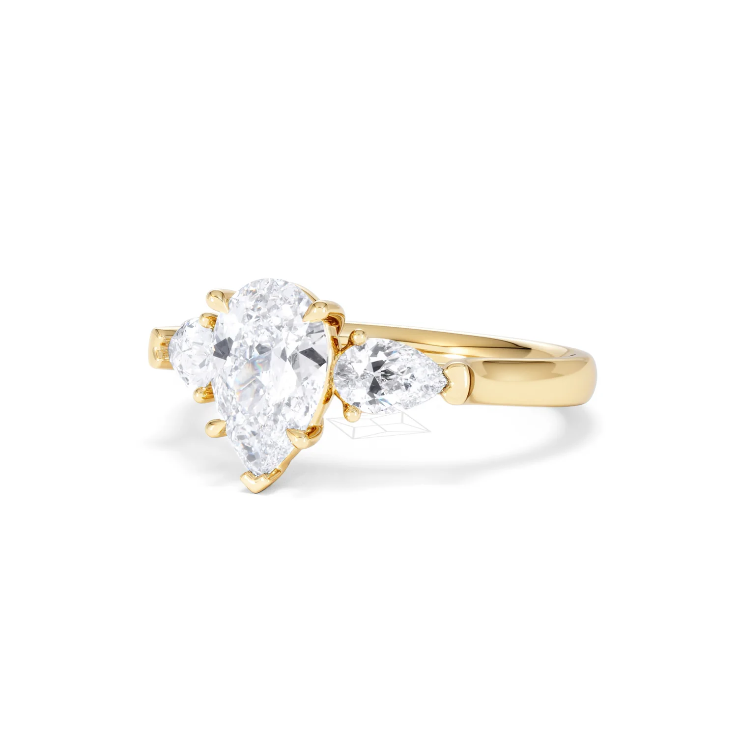 Adore 1.50ct Pear Cut Lab Diamond 3 Stone Engagement Ring in 18K Yellow Gold - Image 83