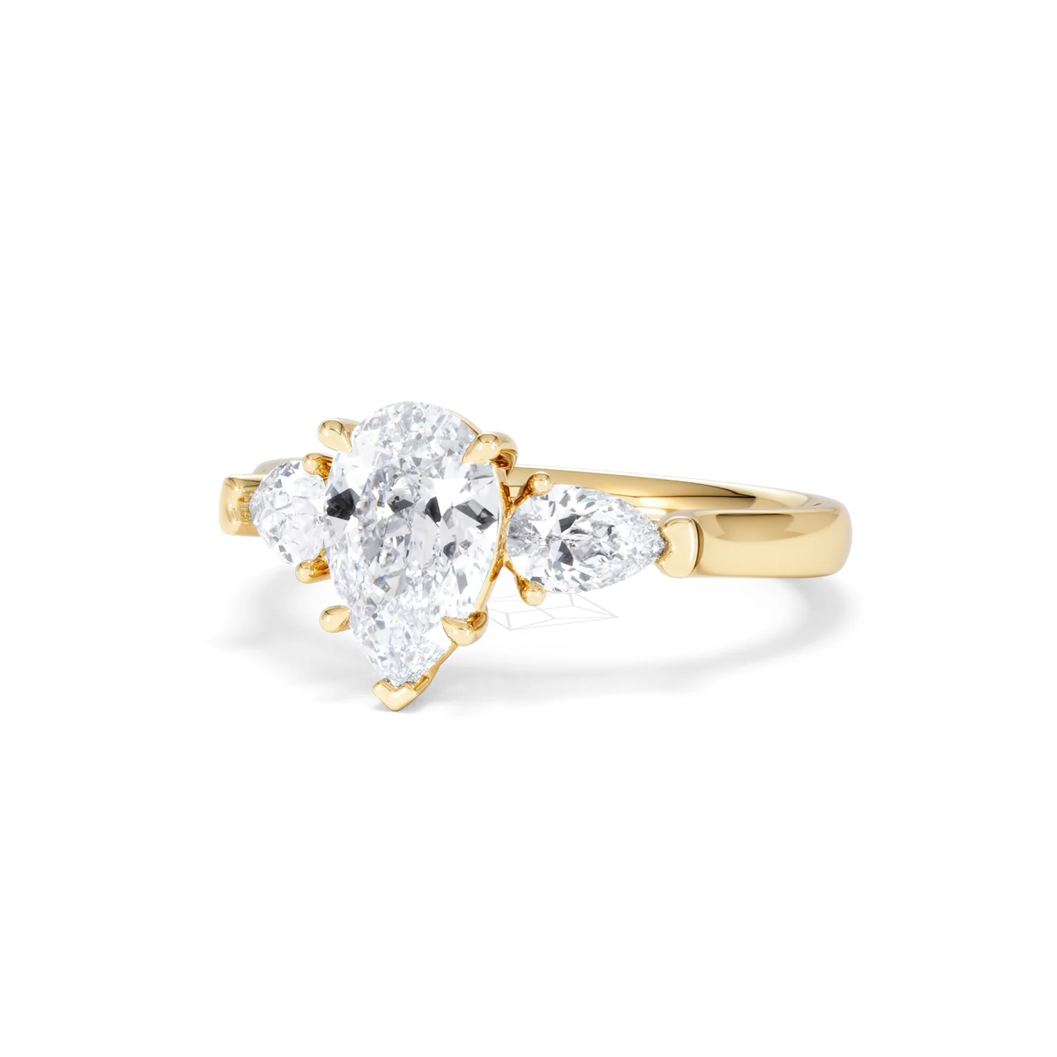 Adore 1.50ct Pear Cut Lab Diamond 3 Stone Engagement Ring in 18K Yellow Gold - Image 84