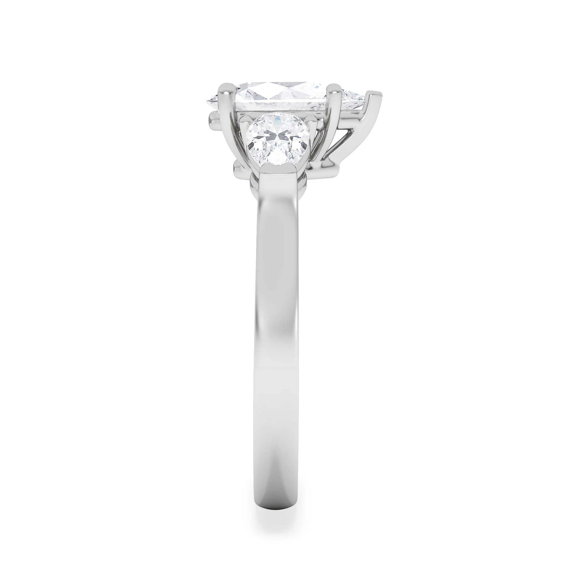 Adore 1.50ct Pear Cut Lab Diamond 3 Stone Engagement Ring in Platinum - Image 5