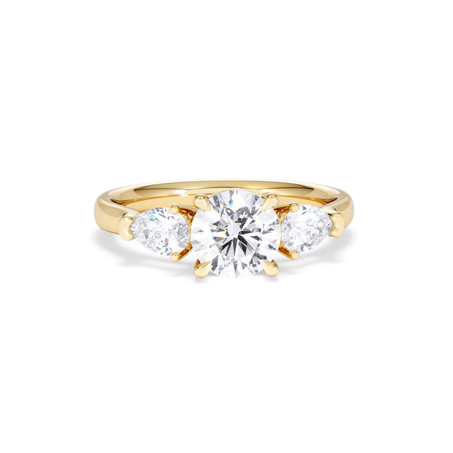 Adore 1.50ct Round Cut Lab Diamond 3 Stone Engagement Ring in 18K Yellow Gold - Image 10