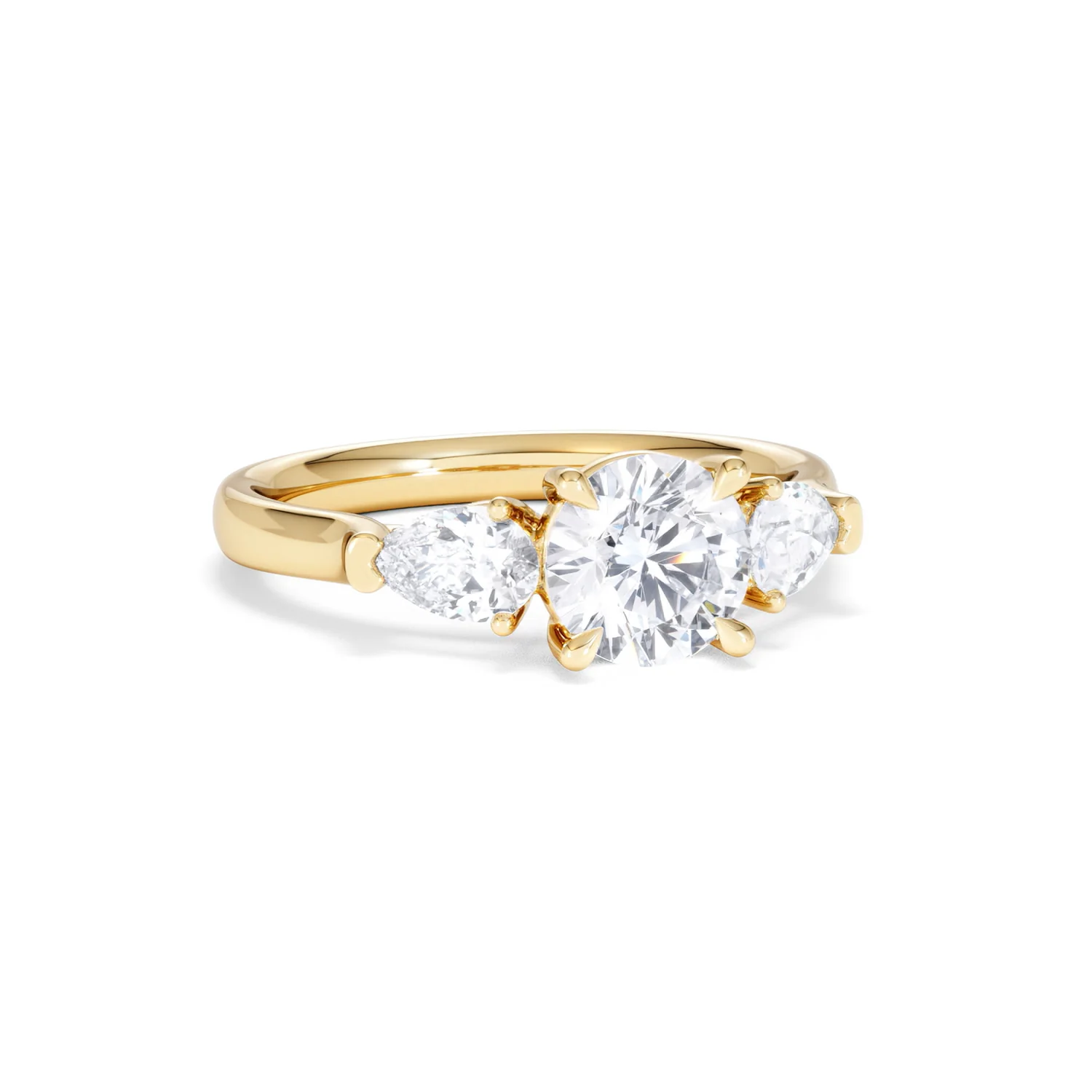 Adore 1.50ct Round Cut Lab Diamond 3 Stone Engagement Ring in 18K Yellow Gold - Image 13
