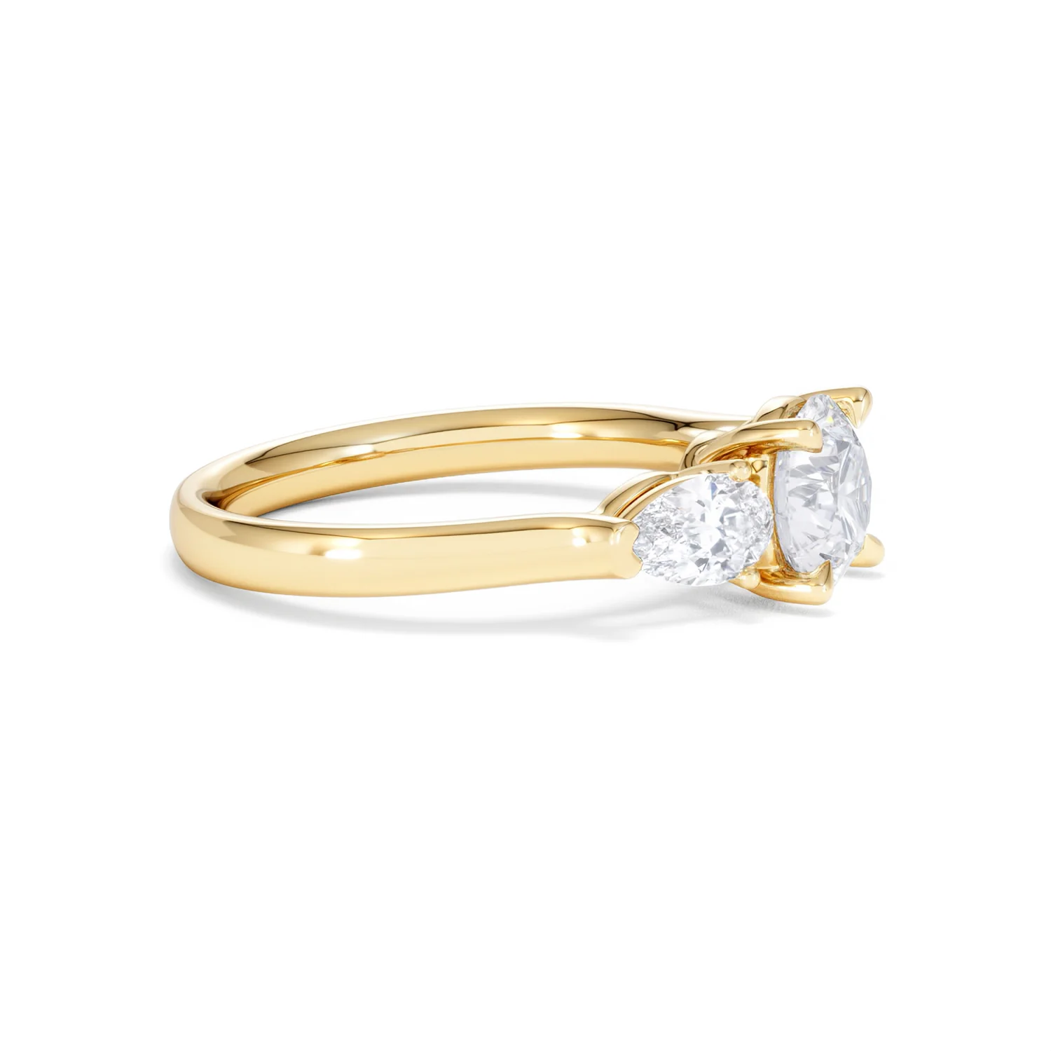 Adore 1.50ct Round Cut Lab Diamond 3 Stone Engagement Ring in 18K Yellow Gold - Image 24