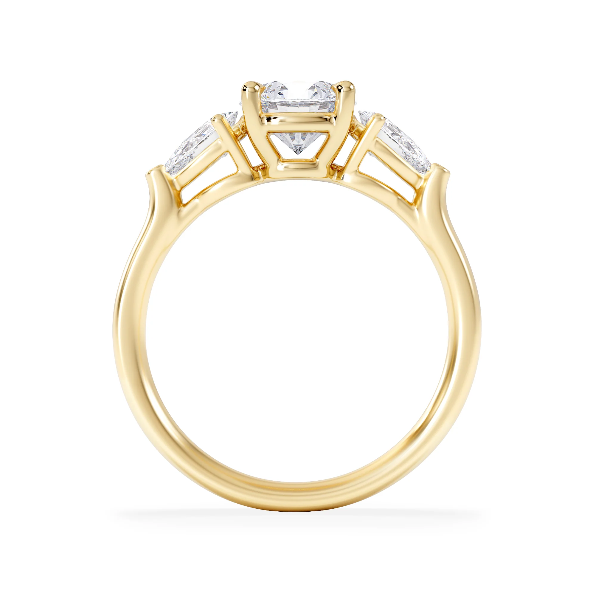 Adore 1.50ct Round Cut Lab Diamond 3 Stone Engagement Ring in 18K Yellow Gold - Image 3