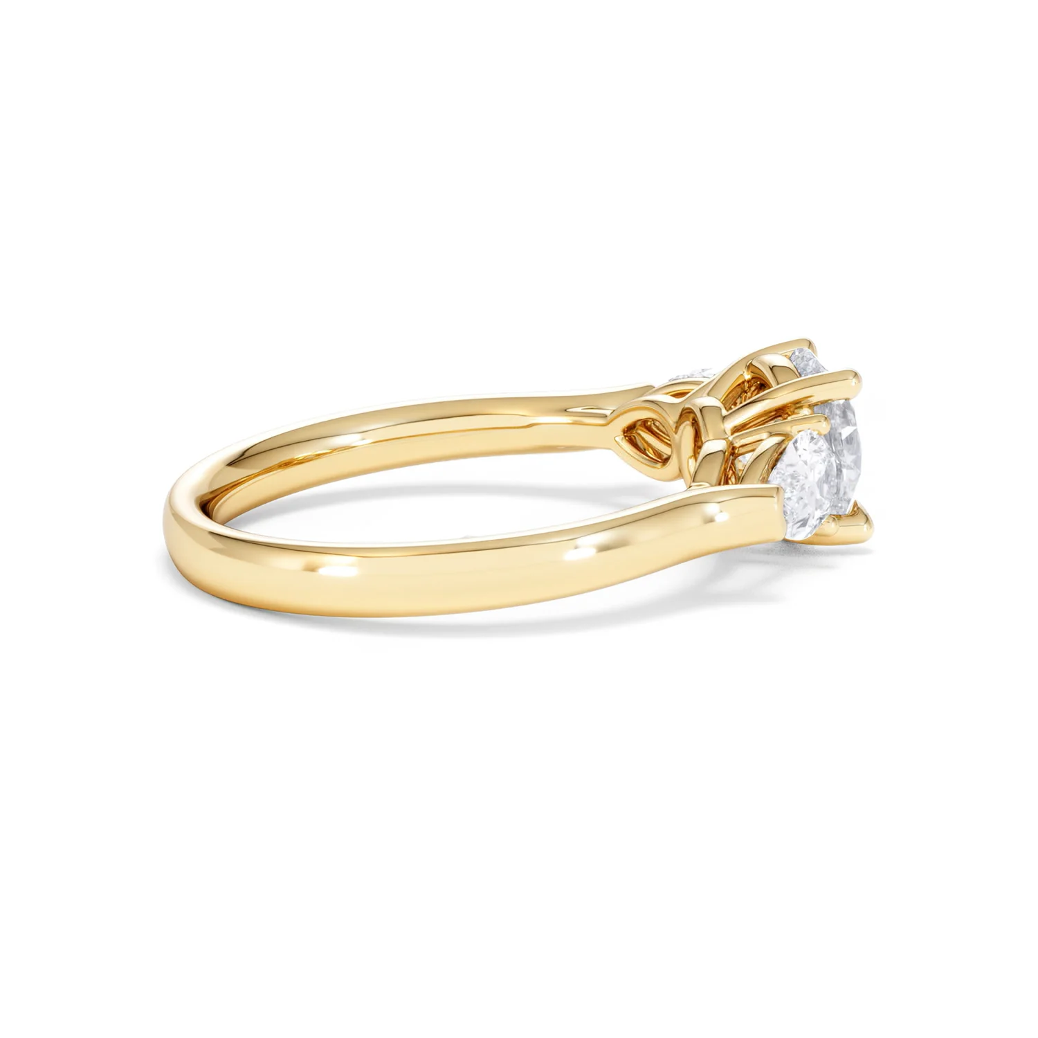 Adore 1.50ct Round Cut Lab Diamond 3 Stone Engagement Ring in 18K Yellow Gold - Image 32