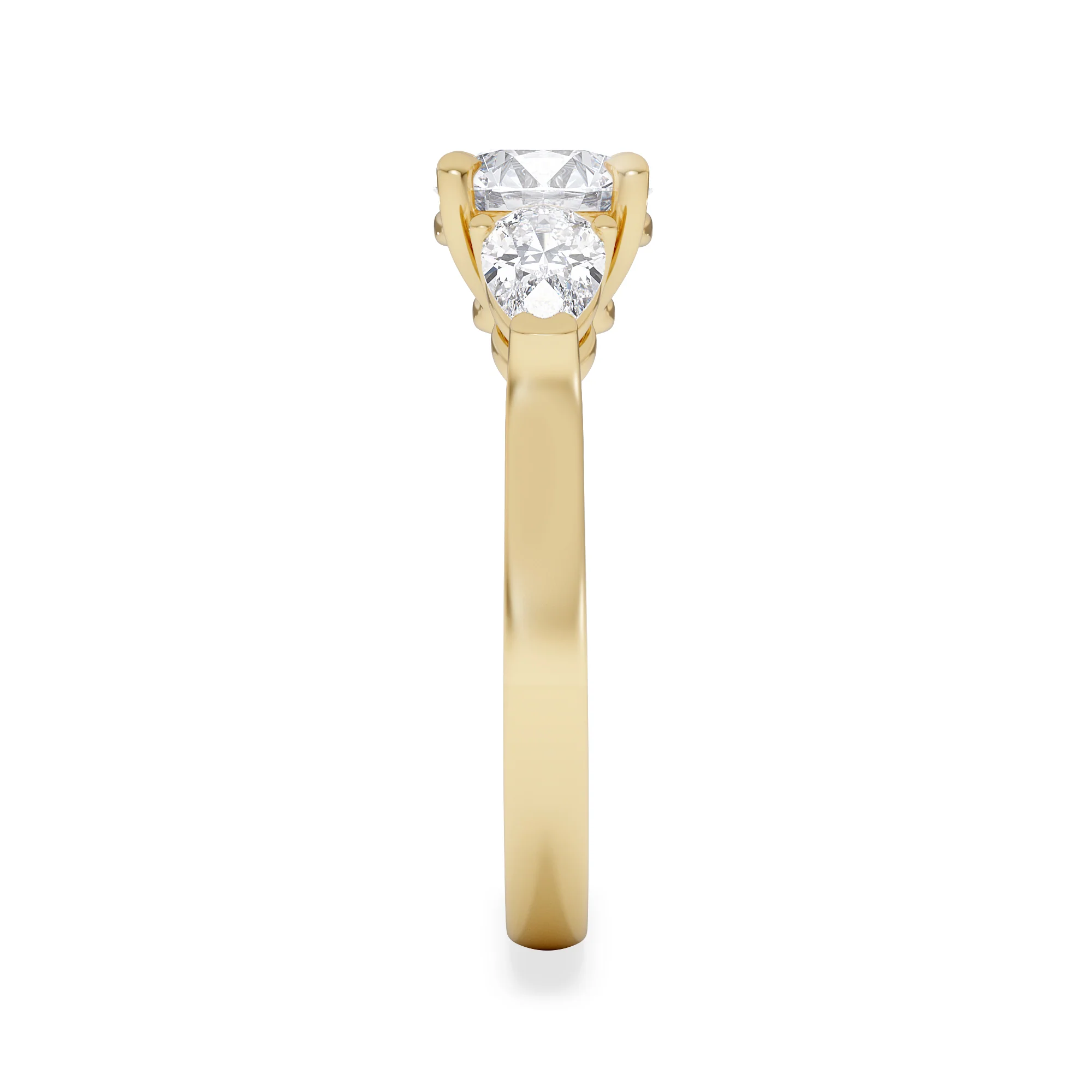Adore 1.50ct Round Cut Lab Diamond 3 Stone Engagement Ring in 18K Yellow Gold - Image 5