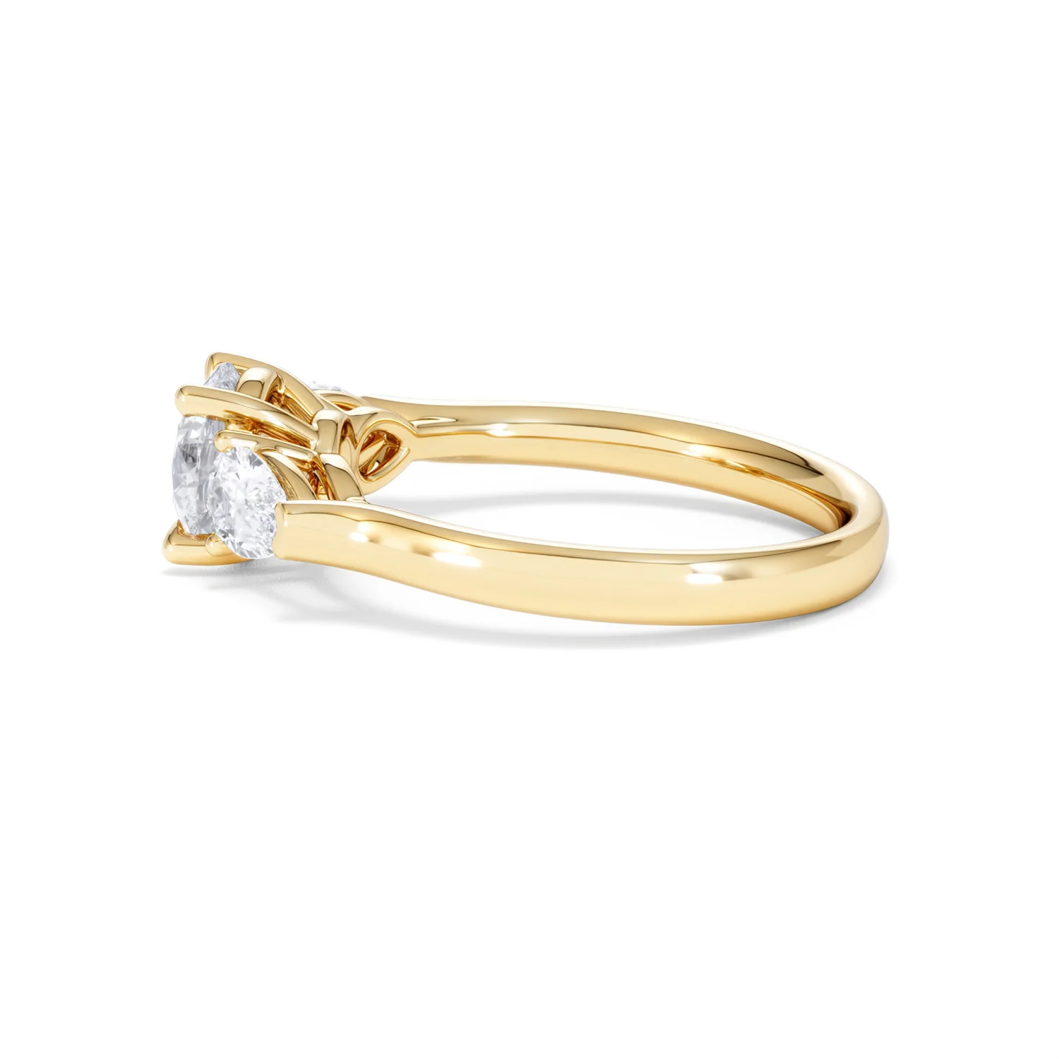 Adore 1.50ct Round Cut Lab Diamond 3 Stone Engagement Ring in 18K Yellow Gold - Image 67