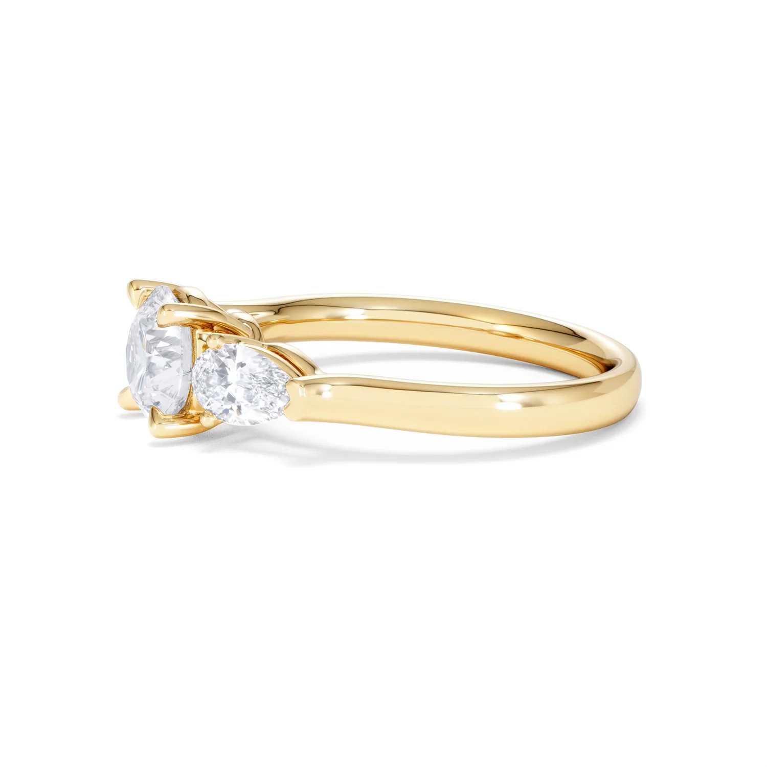 Adore 1.50ct Round Cut Lab Diamond 3 Stone Engagement Ring in 18K Yellow Gold - Image 73