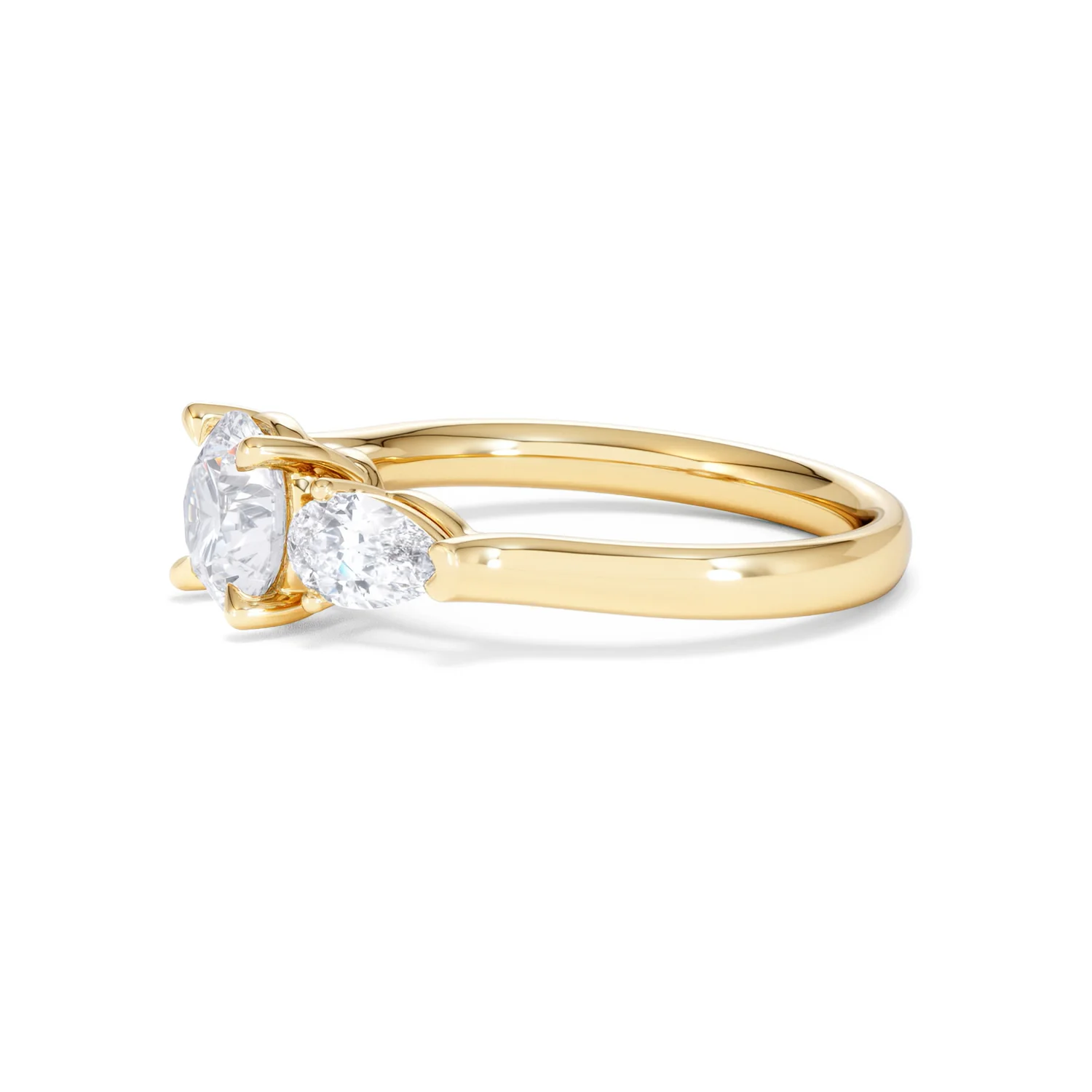 Adore 1.50ct Round Cut Lab Diamond 3 Stone Engagement Ring in 18K Yellow Gold - Image 74