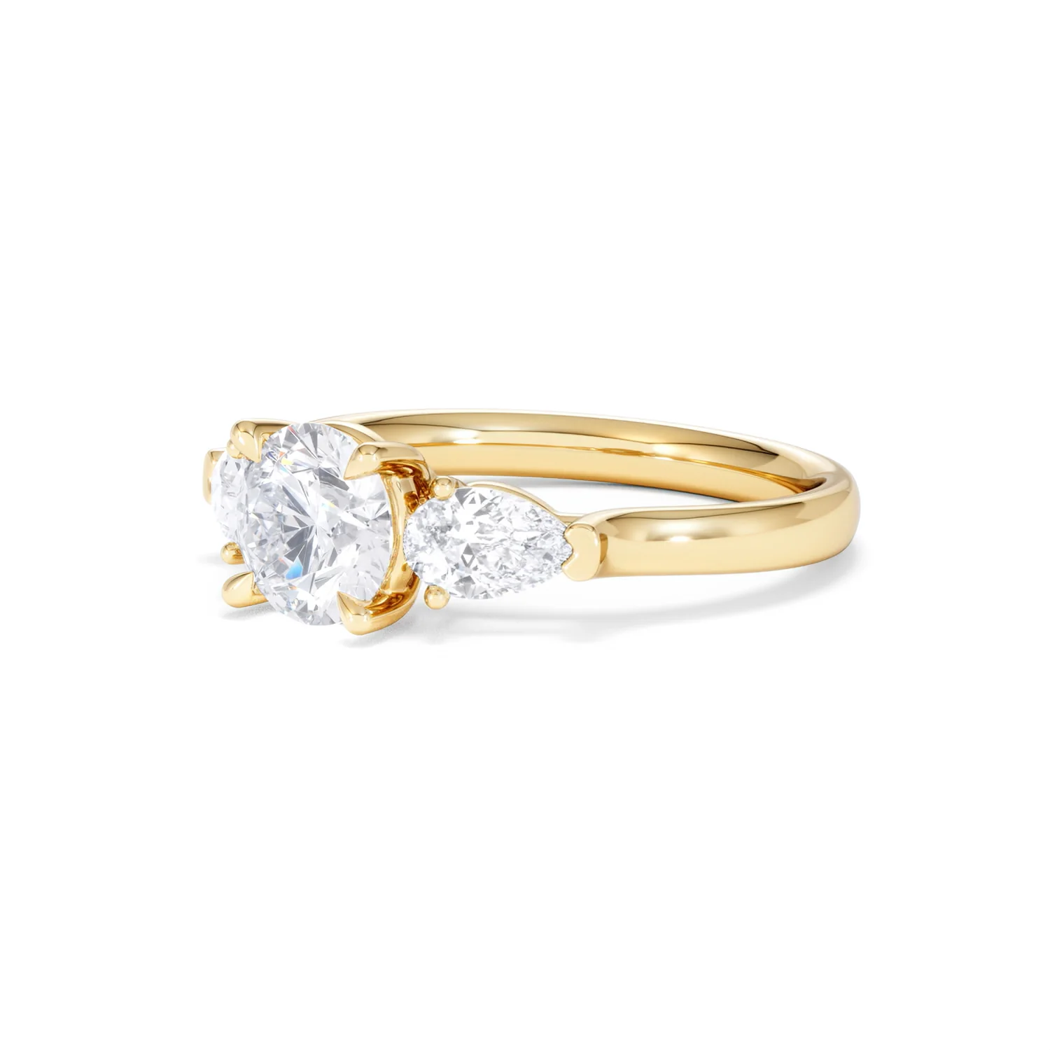 Adore 1.50ct Round Cut Lab Diamond 3 Stone Engagement Ring in 18K Yellow Gold - Image 80