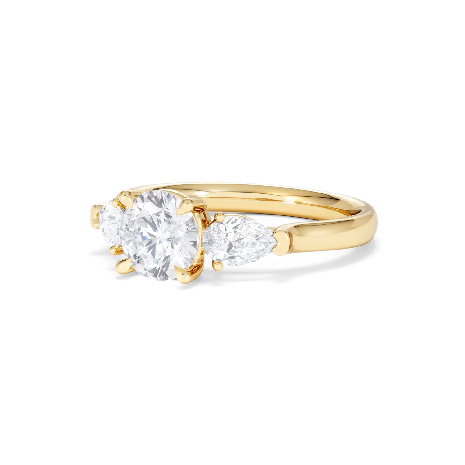 Adore 1.50ct Round Cut Lab Diamond 3 Stone Engagement Ring in 18K Yellow Gold - Image 82