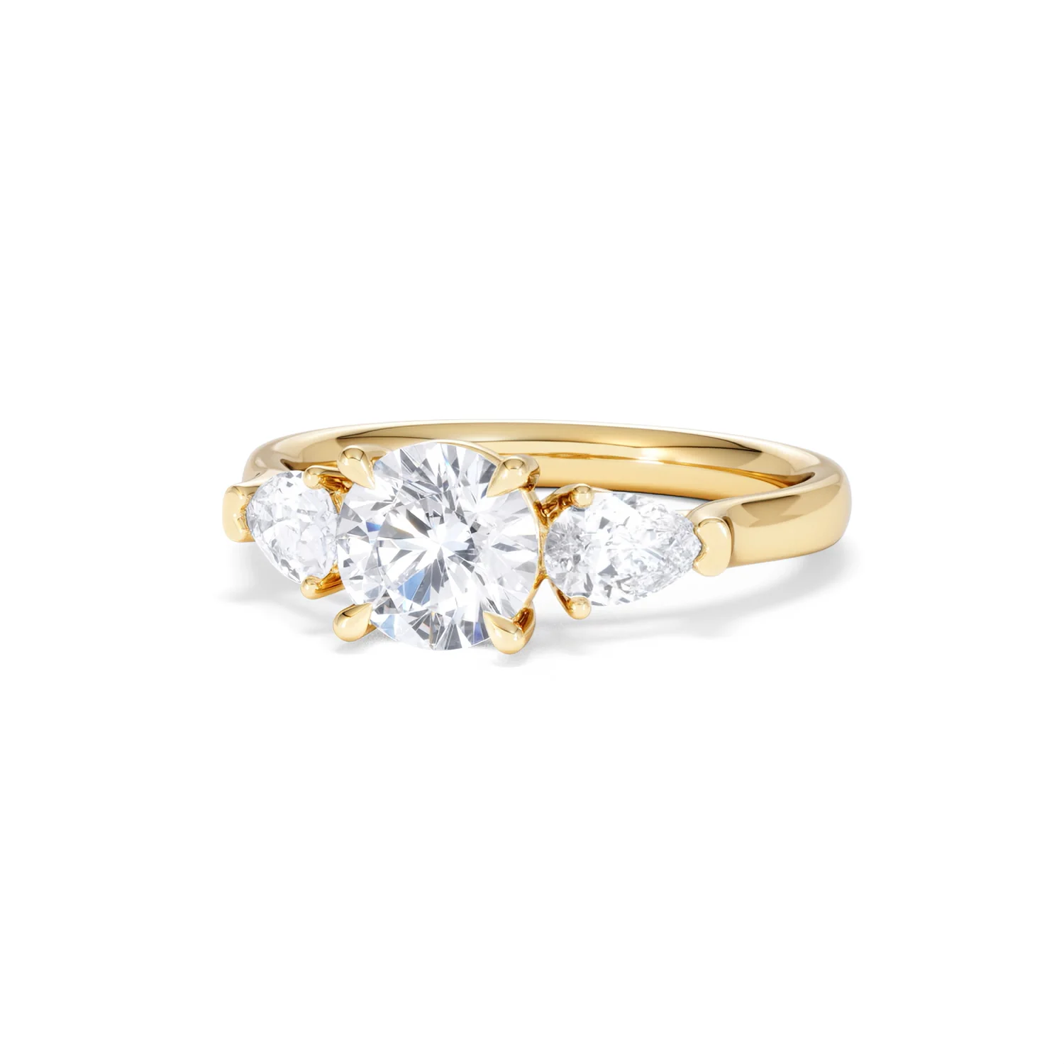Adore 1.50ct Round Cut Lab Diamond 3 Stone Engagement Ring in 18K Yellow Gold - Image 85