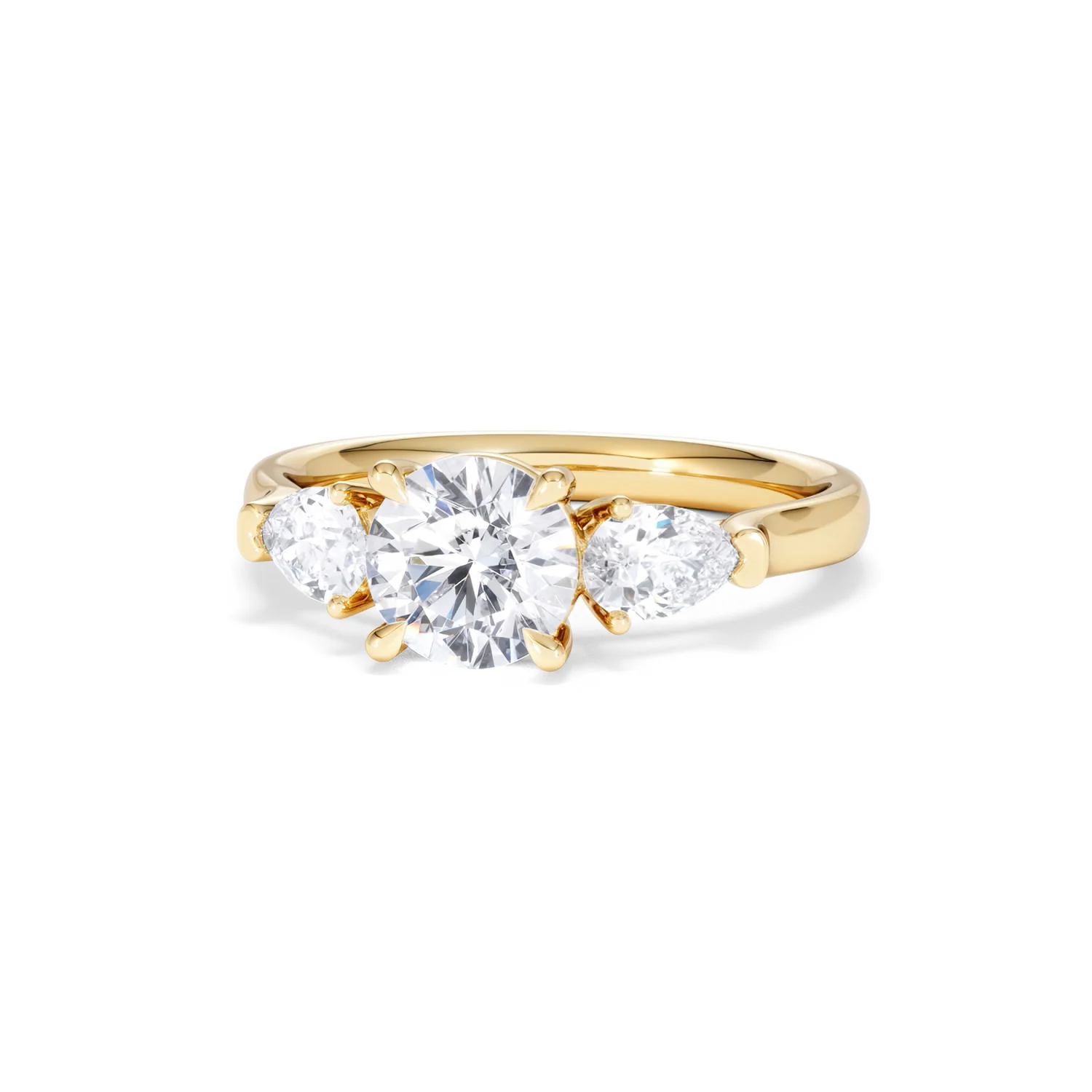 Adore 1.50ct Round Cut Lab Diamond 3 Stone Engagement Ring in 18K Yellow Gold - Image 86