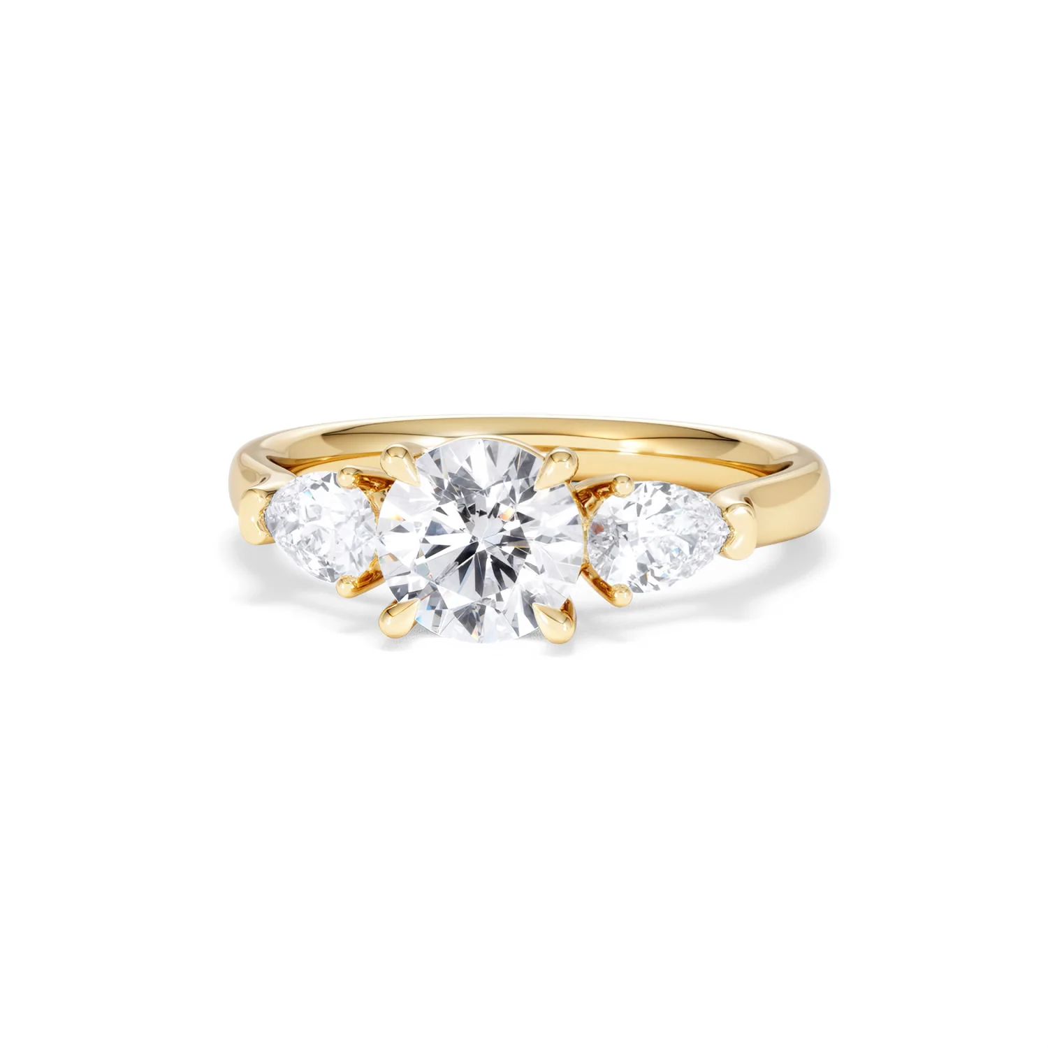 Adore 1.50ct Round Cut Lab Diamond 3 Stone Engagement Ring in 18K Yellow Gold - Image 87
