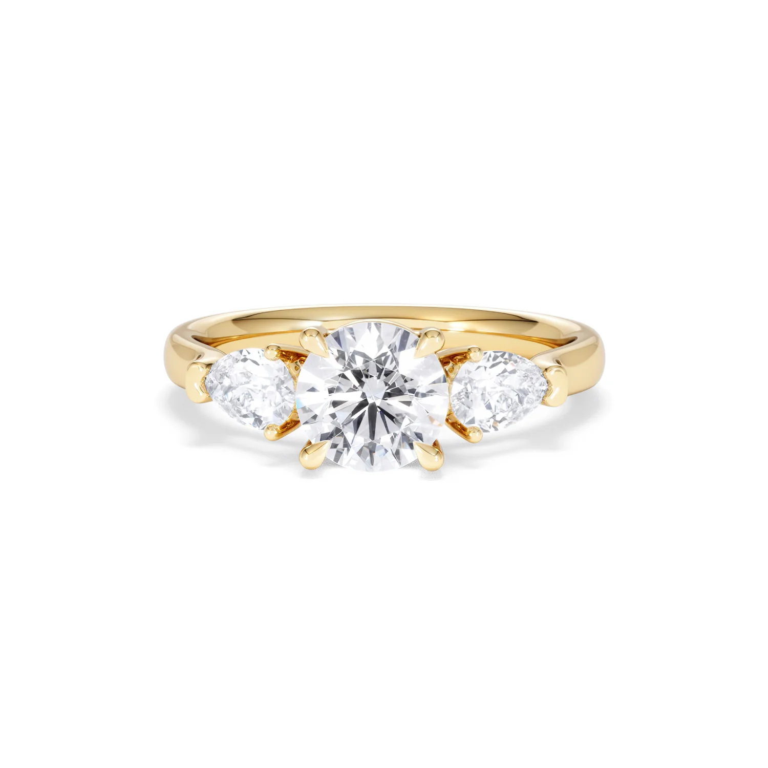 Adore 1.50ct Round Cut Lab Diamond 3 Stone Engagement Ring in 18K Yellow Gold - Image 88