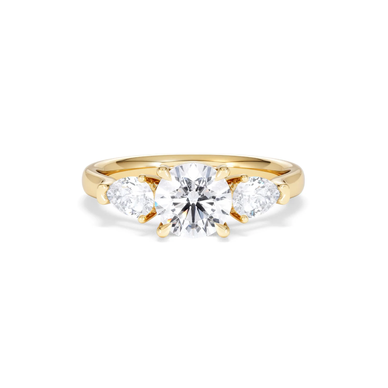 Adore 1.50ct Round Cut Lab Diamond 3 Stone Engagement Ring in 18K Yellow Gold - Image 9