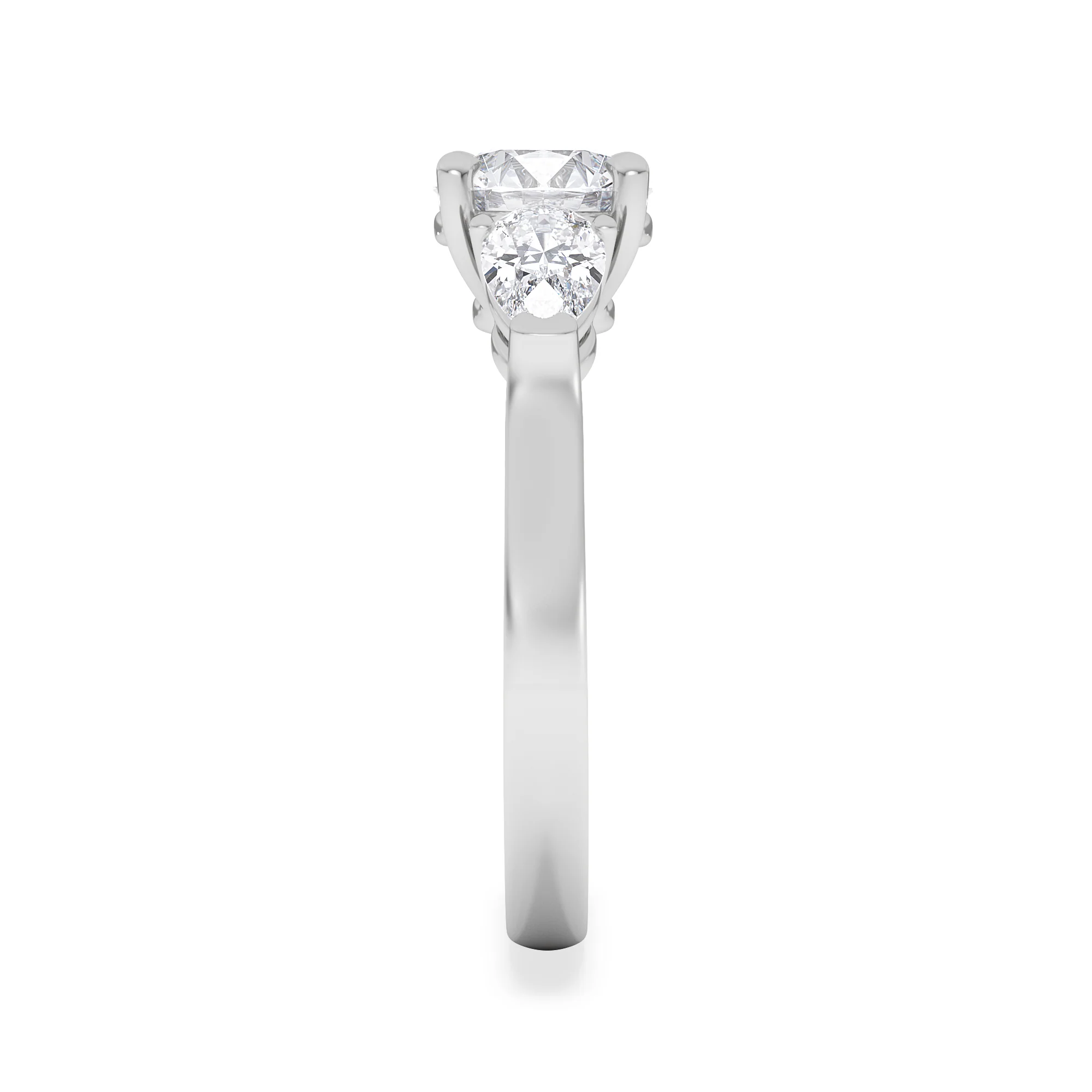 Adore 1.50ct Round Cut Lab Diamond 3 Stone Engagement Ring in Platinum - Image 5
