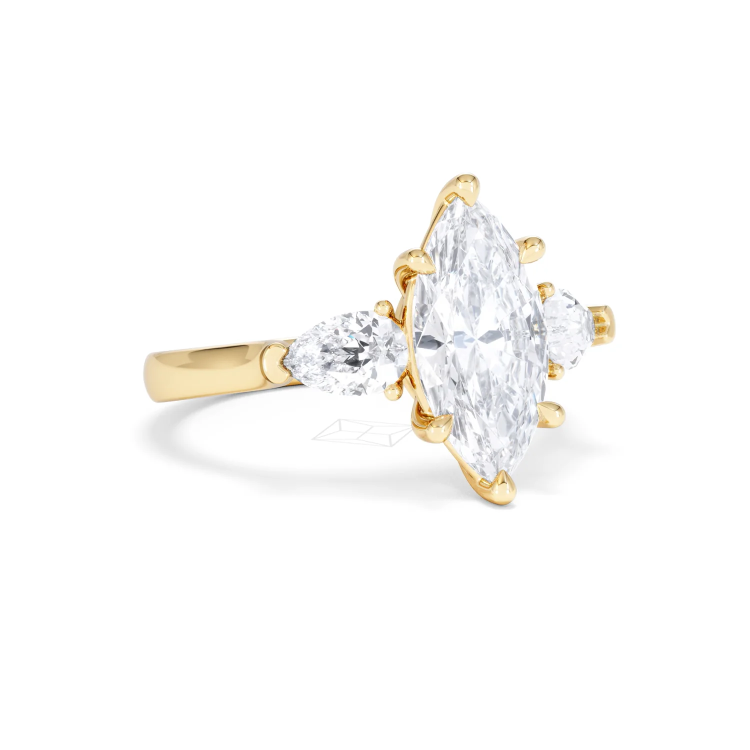 Adore 2.60ct Marquise Cut Lab Diamond 3 Stone Engagement Ring in 18K Yellow Gold - Image 13