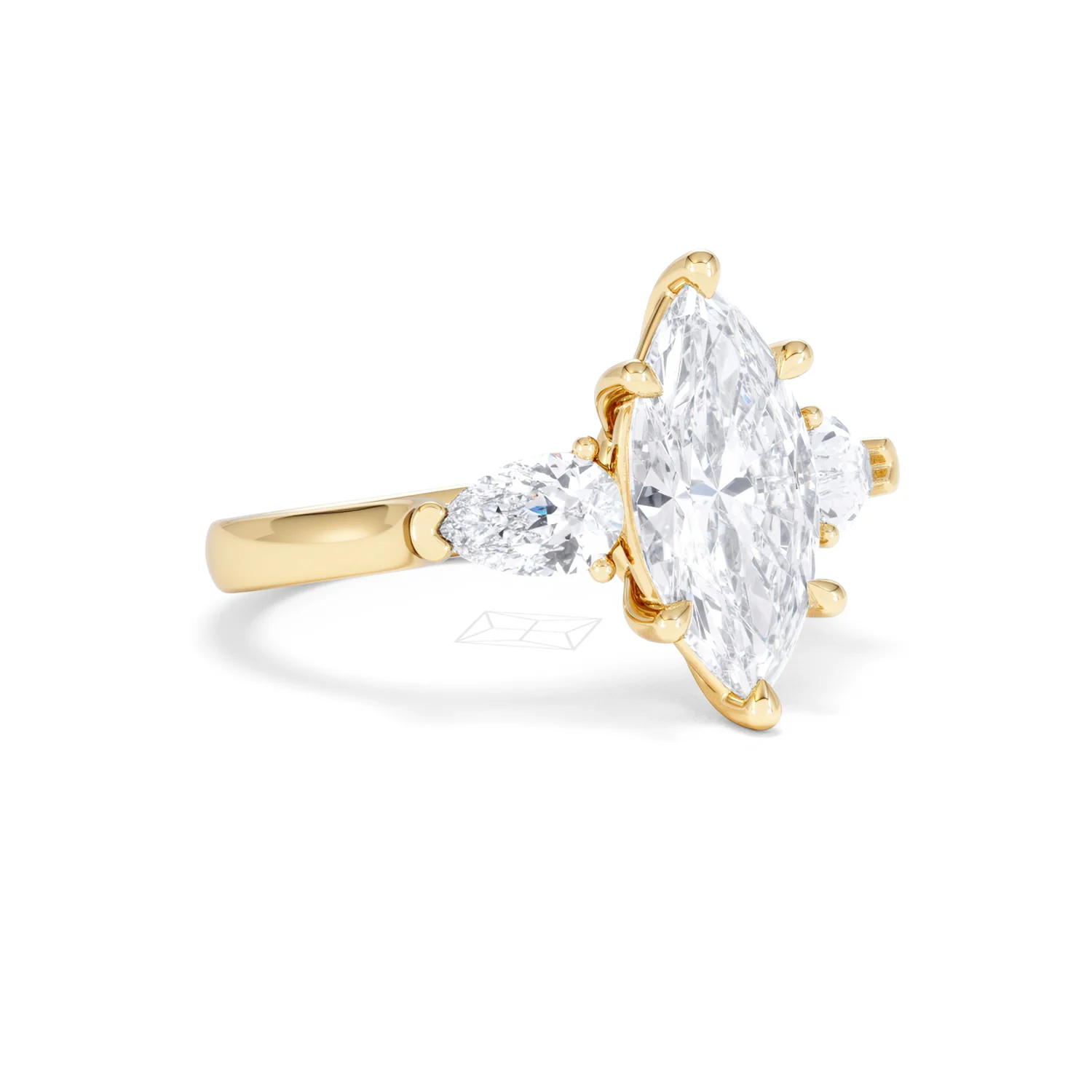 Adore 2.60ct Marquise Cut Lab Diamond 3 Stone Engagement Ring in 18K Yellow Gold - Image 14